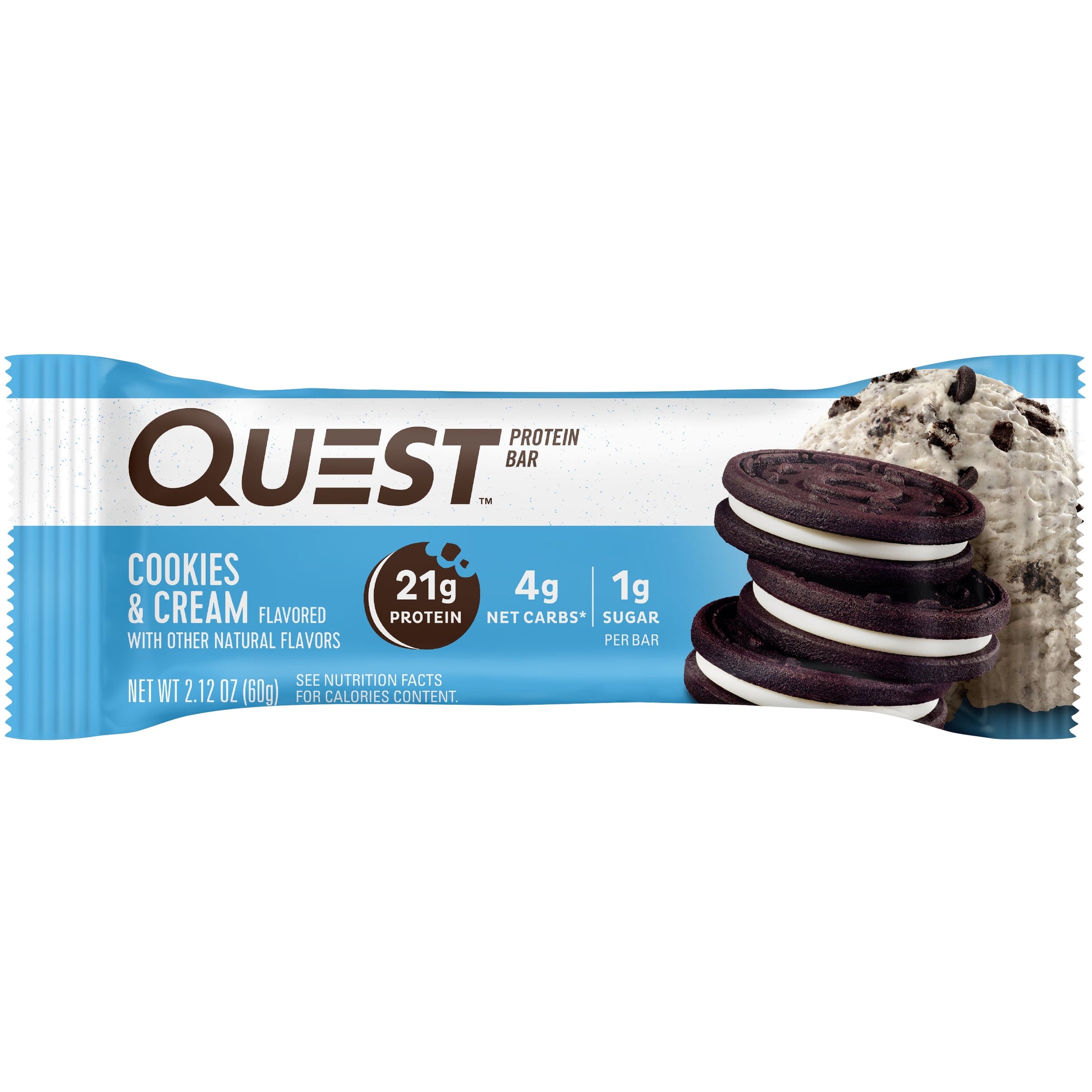 Quest Protein Bar, Cookies & Cream, High Protein, Gluten Free, 8 Count