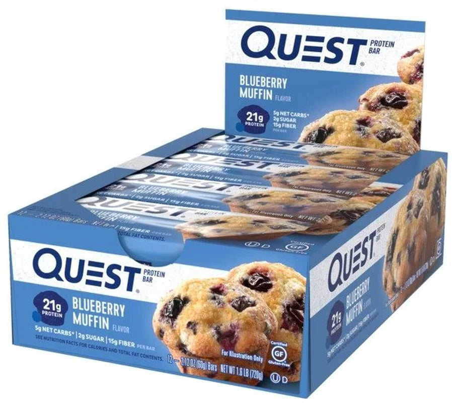 Protein Bar, 20G Protein, Blueberry Muffin, Gluten Free, 12 Count
