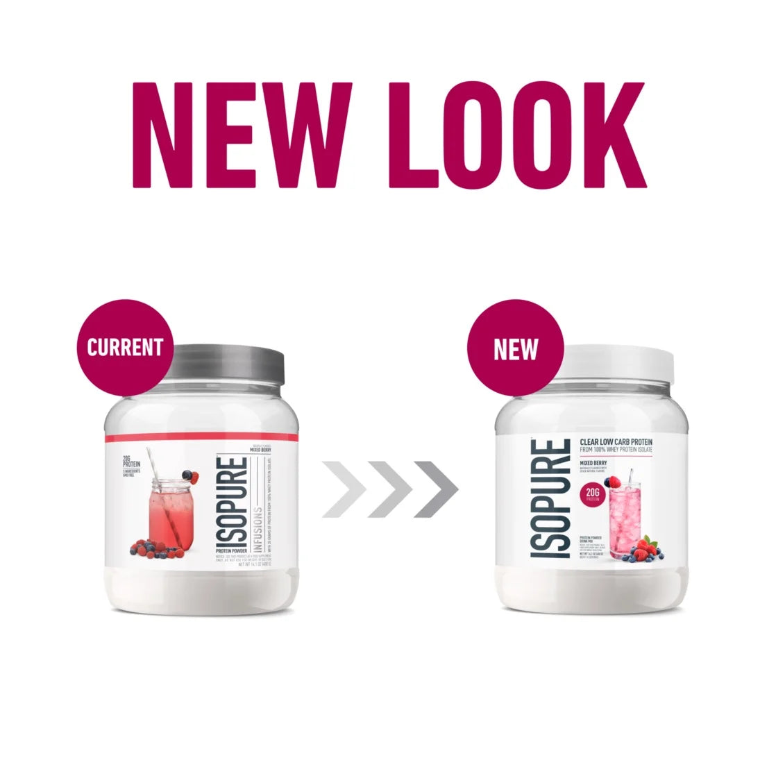 Clear Low Carb 100% Whey Protein Isolate Powder, Mixed Berry, 20G Protein, about 16 Servings