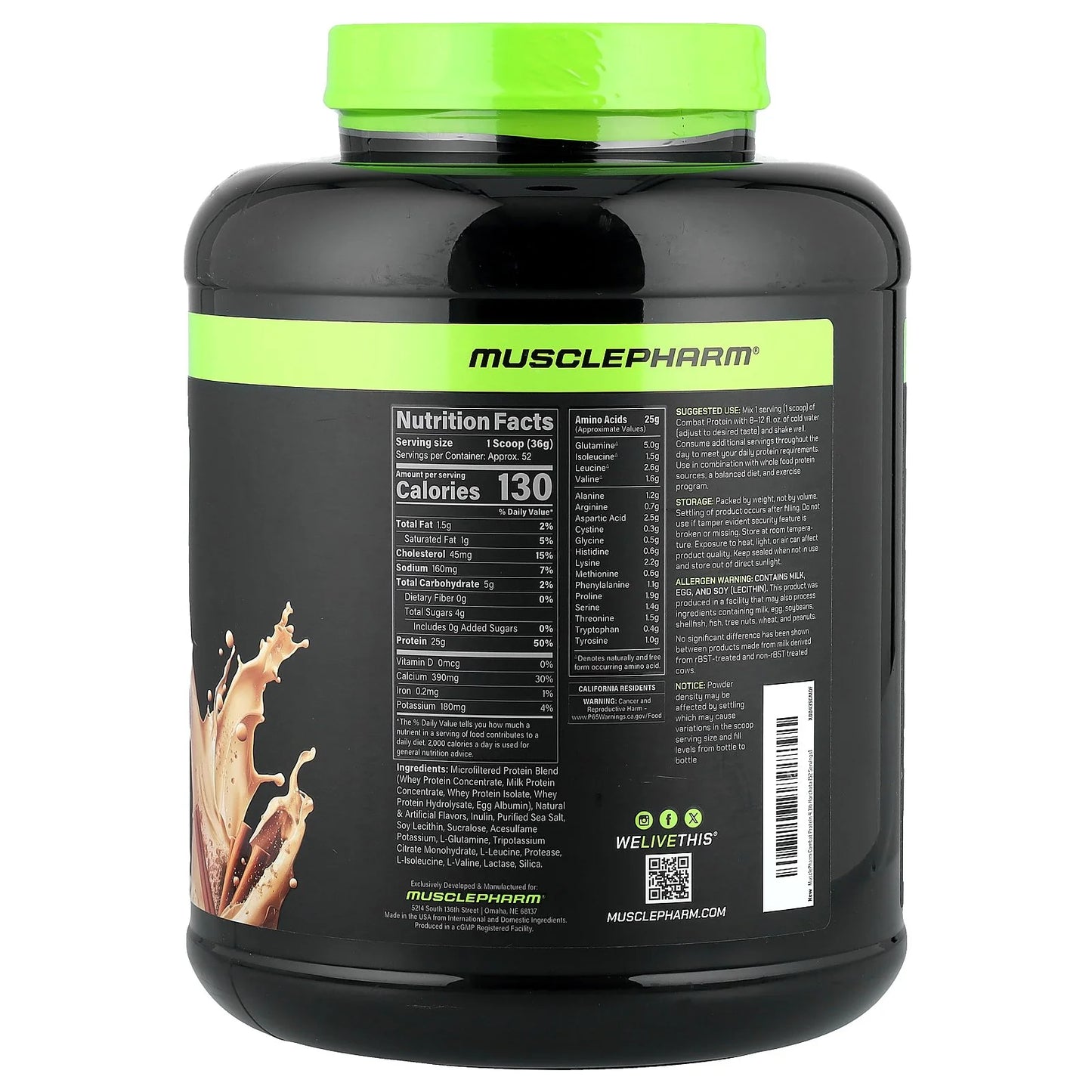 Combat® Protein Powder, Horchata , 4.1 Lbs (1.84 Kg)