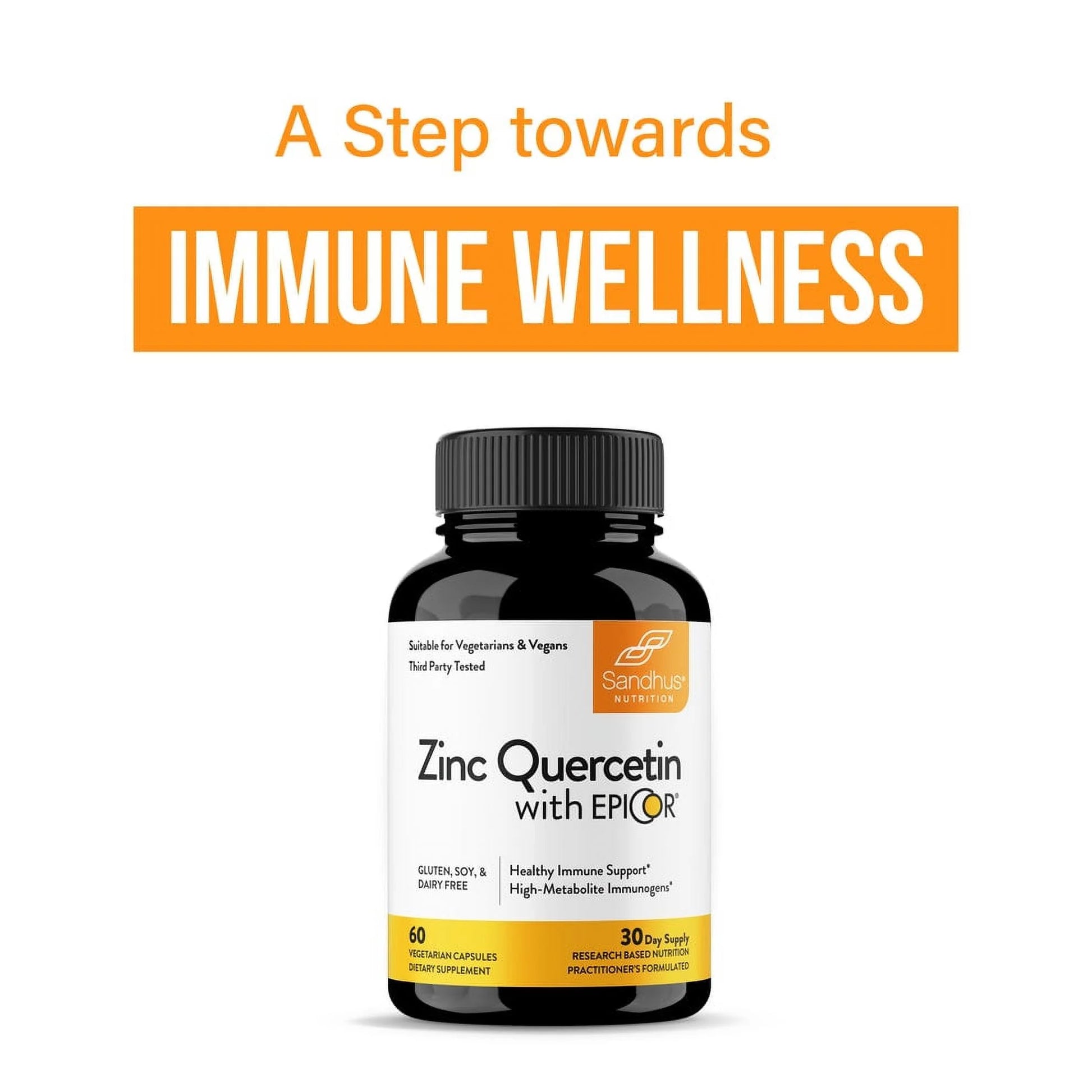 Zinc with 200Mg Quercetin, 500Mg Epicor® (Fermentate) - Year-Round Immune Support Wellness, 30 Servs