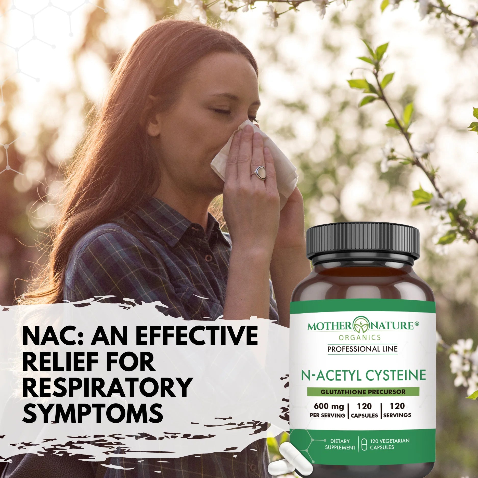 Essential High-Potency Vegan N-Acetyl-L-Cysteine (NAC) Supplement, 600Mg, 120 Count