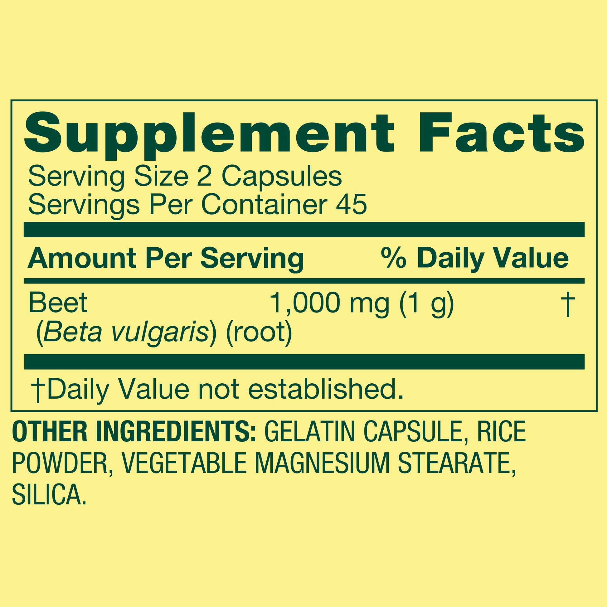 Beet Root General Health & Wellness Dietary Supplement, 1000 Mg, 90 Count