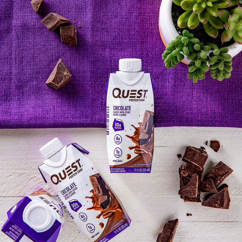 Quest Protein Shake, Chocolate, 30G Protein, Gluten Free, 4 Count