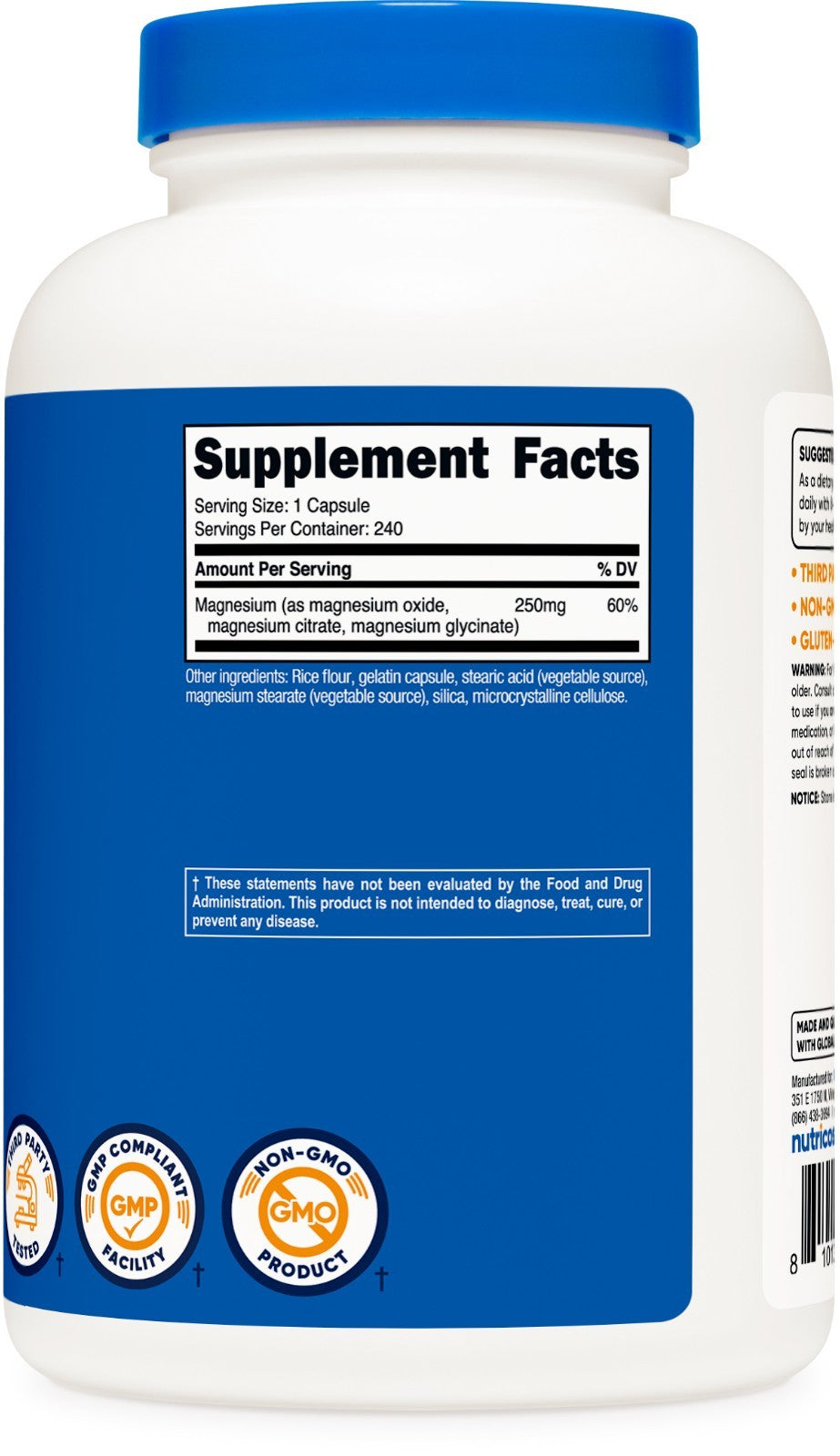 Nutricost Magnesium Complex 250Mg, 240 Capsules - Gluten Free and Non-Gmo