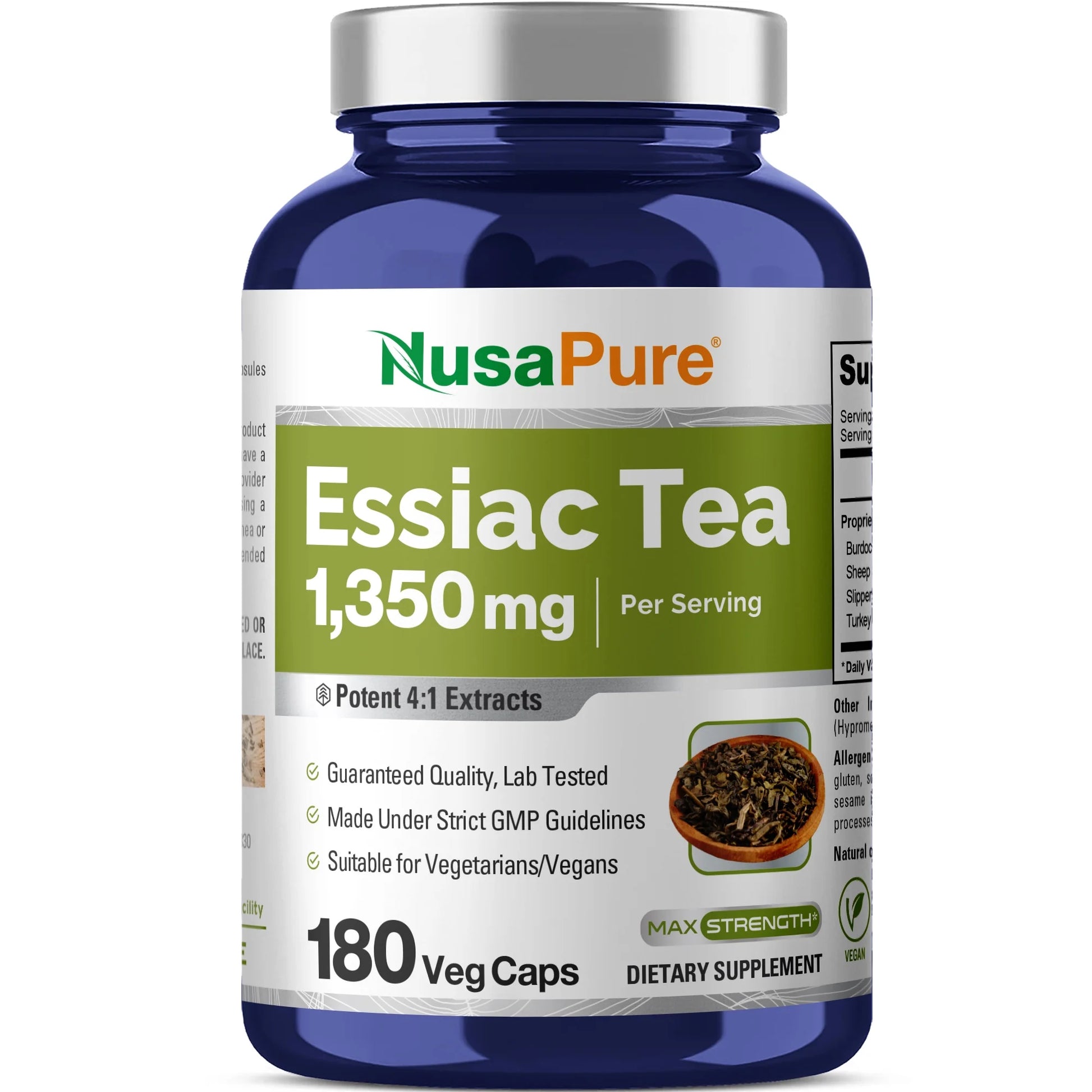Essiac Tea 1350 Mg 180 Veggie Caps (Vegetarian, Non-Gmo) Dietary Supplement for Unisex Adult Health & Wellness