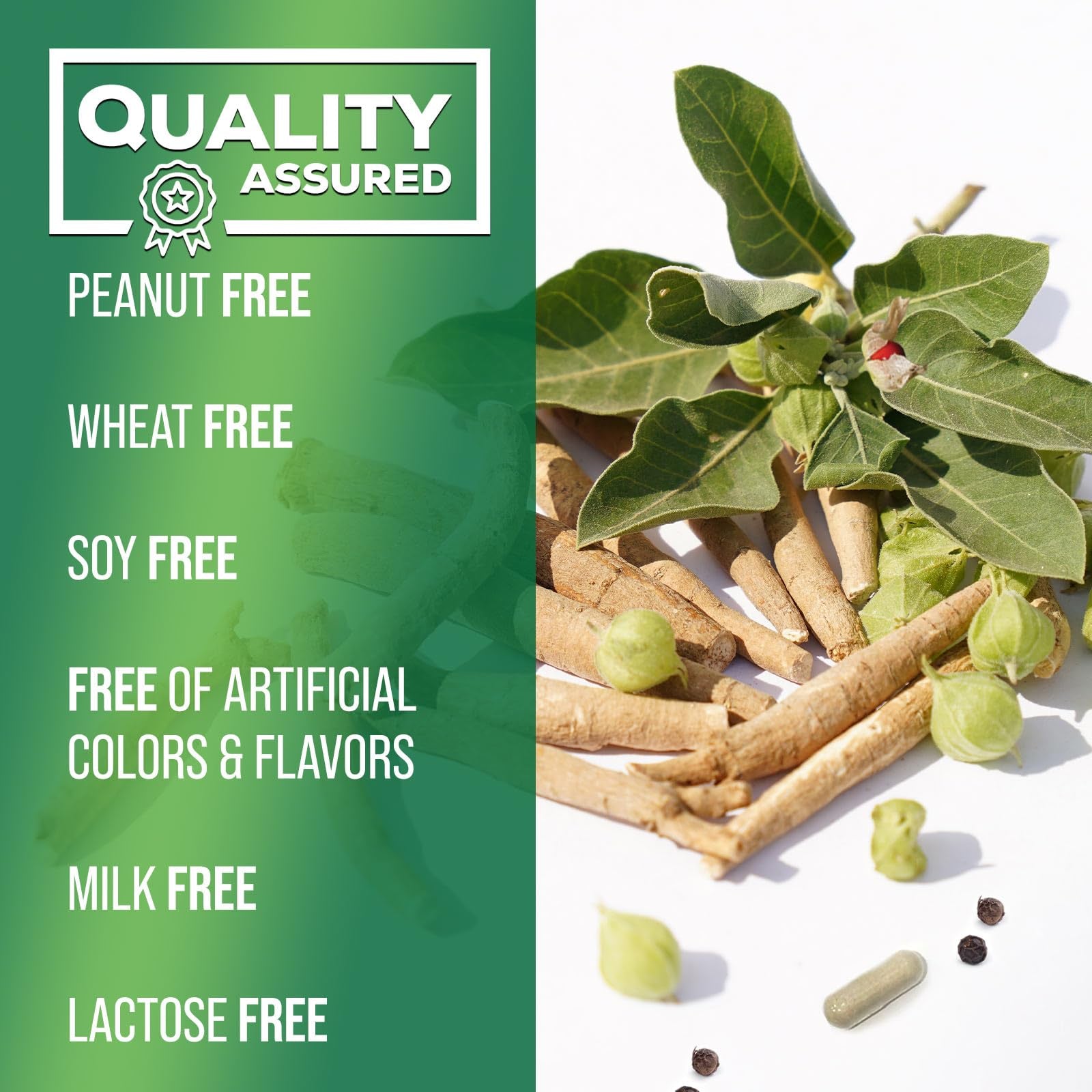 Ashwagandha 2100Mg - Extra Strength with Black Pepper for Max Absorption, Ashwagandha Powder and Root Supplements for Women & Men, Antioxidant Support, Vegan, Non-Gmo & Gluten Free - 60 Capsules