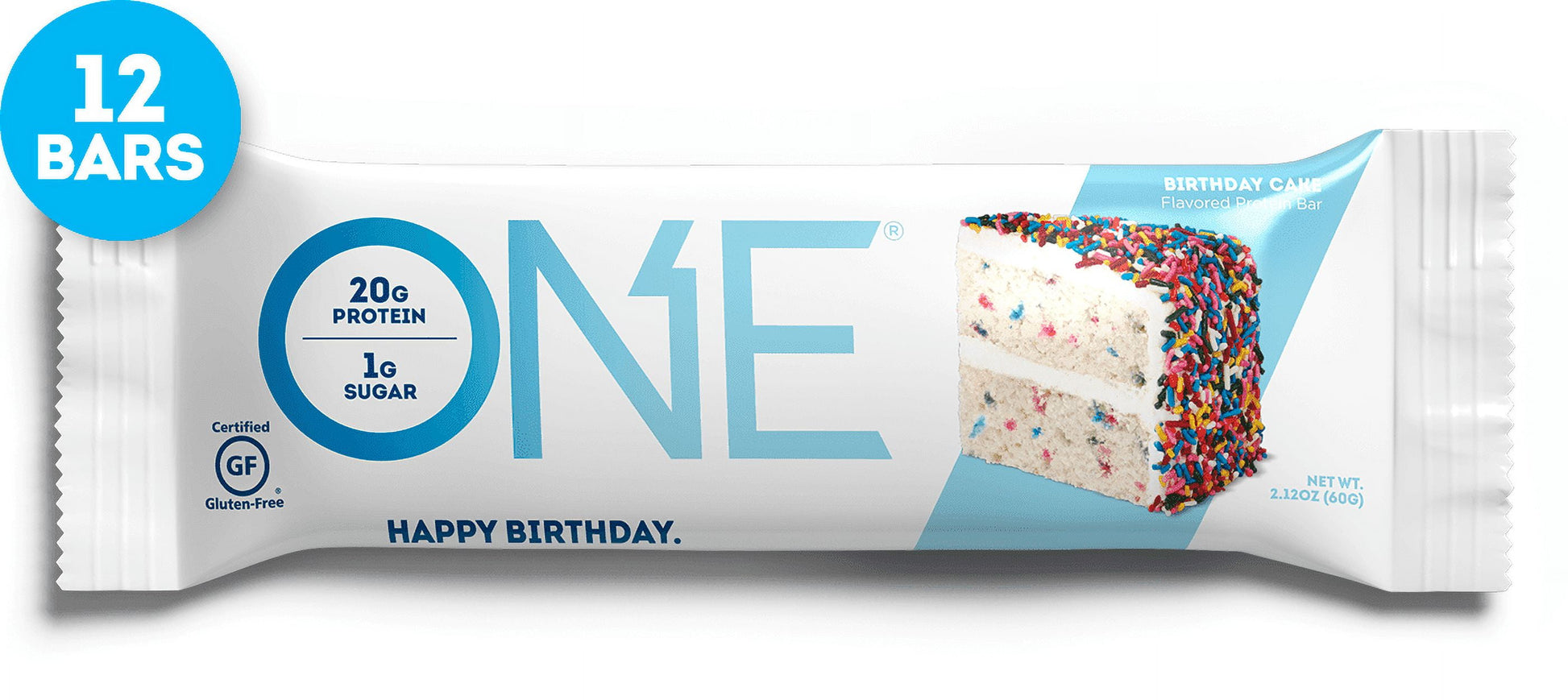 ONE Protein Supplement Bar, Birthday Cake, 20G Protein, 12 Count