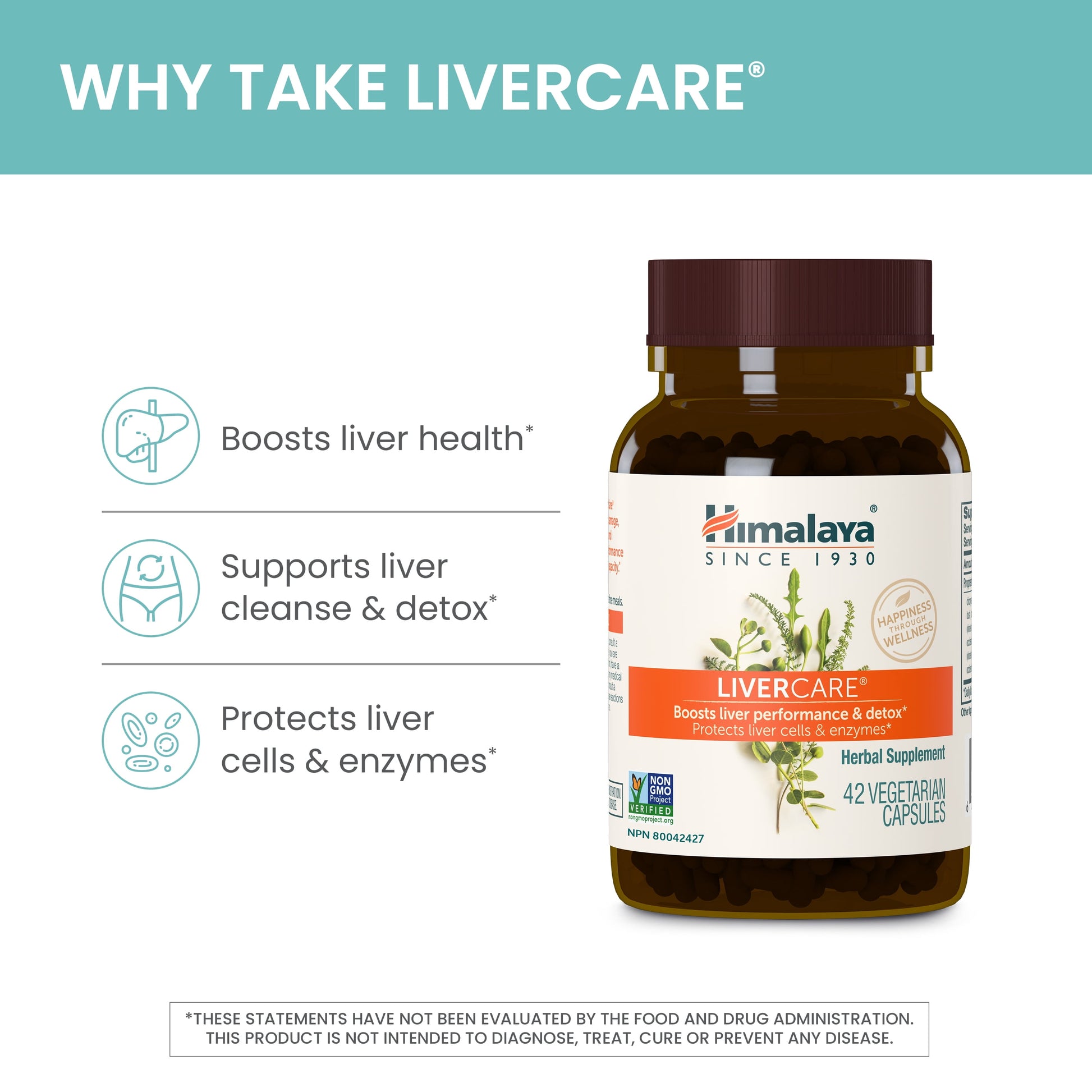 Livercare for Total Liver Support, Cleanse and Detox, Protects Cells & Enzymes, 375 Mg, 42 Capsules