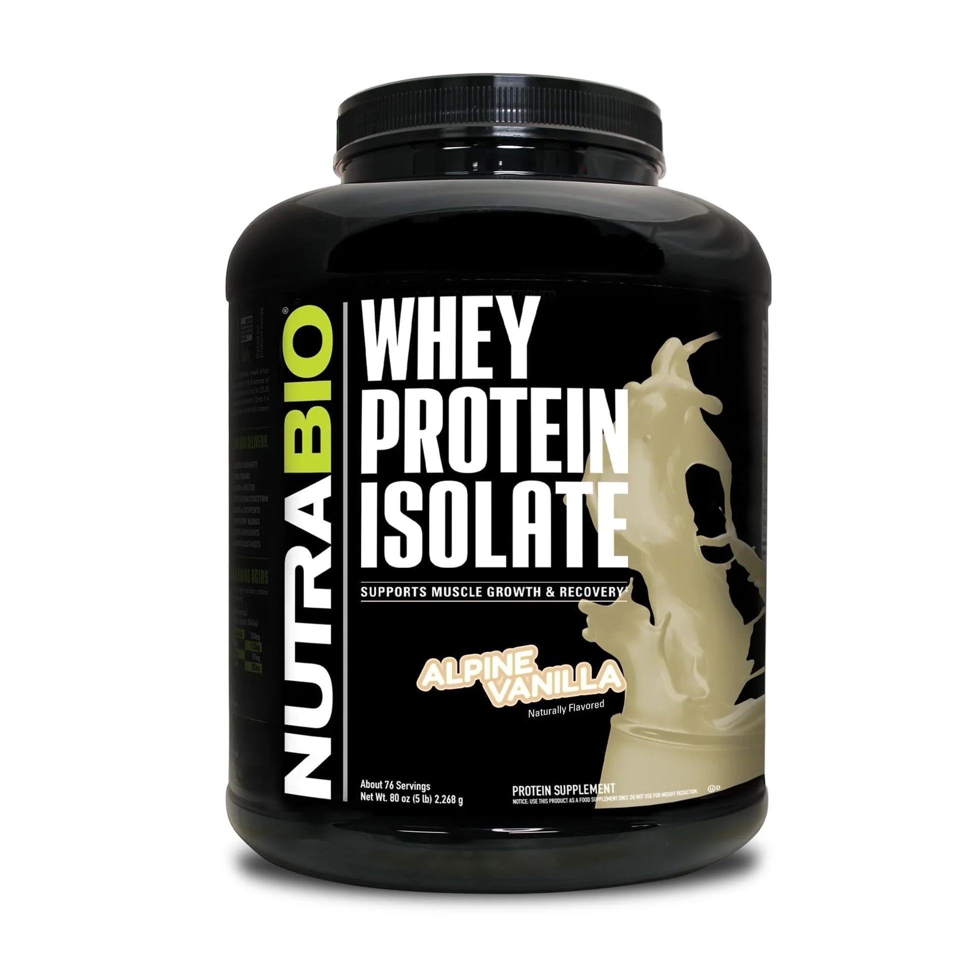 Whey Protein Powder Isolate Supplement – 25G of Protein per Scoop with Complete Amino Acid Profile - Soy and Gluten Free Protein Powder - Zero Fillers and Non-Gmo - Alpine Vanilla - 5 Lbs.