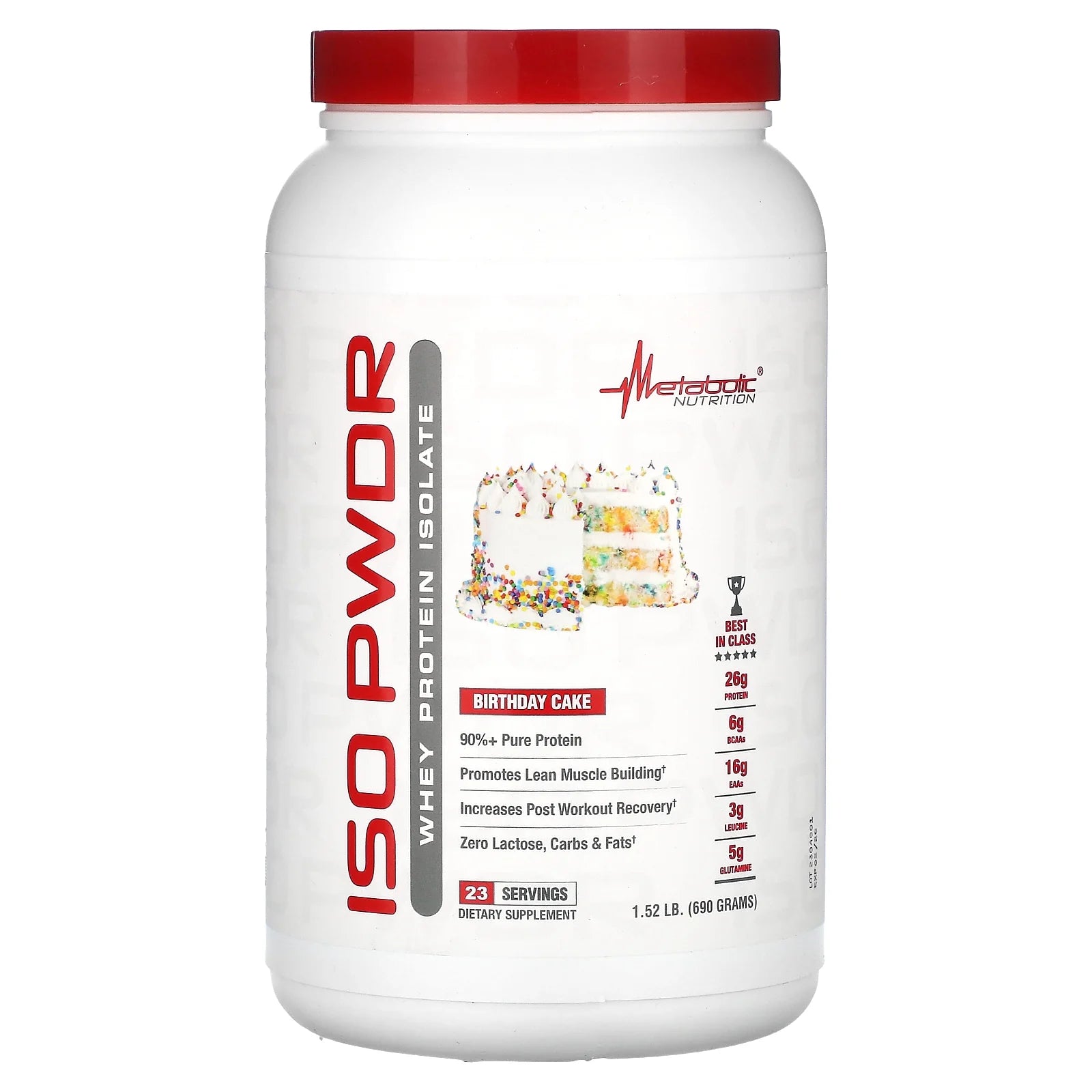 Isopwdr, Whey Protein Isolate, Birthday Cake, 1.52 Lbs (690 G)