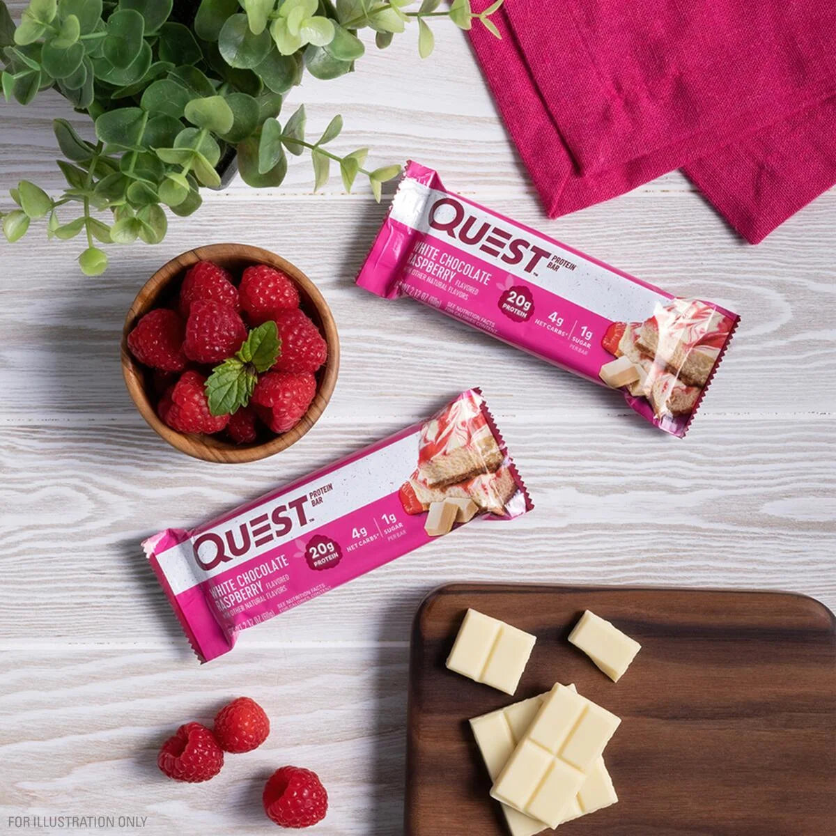 Quest Protein Bar, White Chocolate Raspberry, 20G Protein, 12 Count