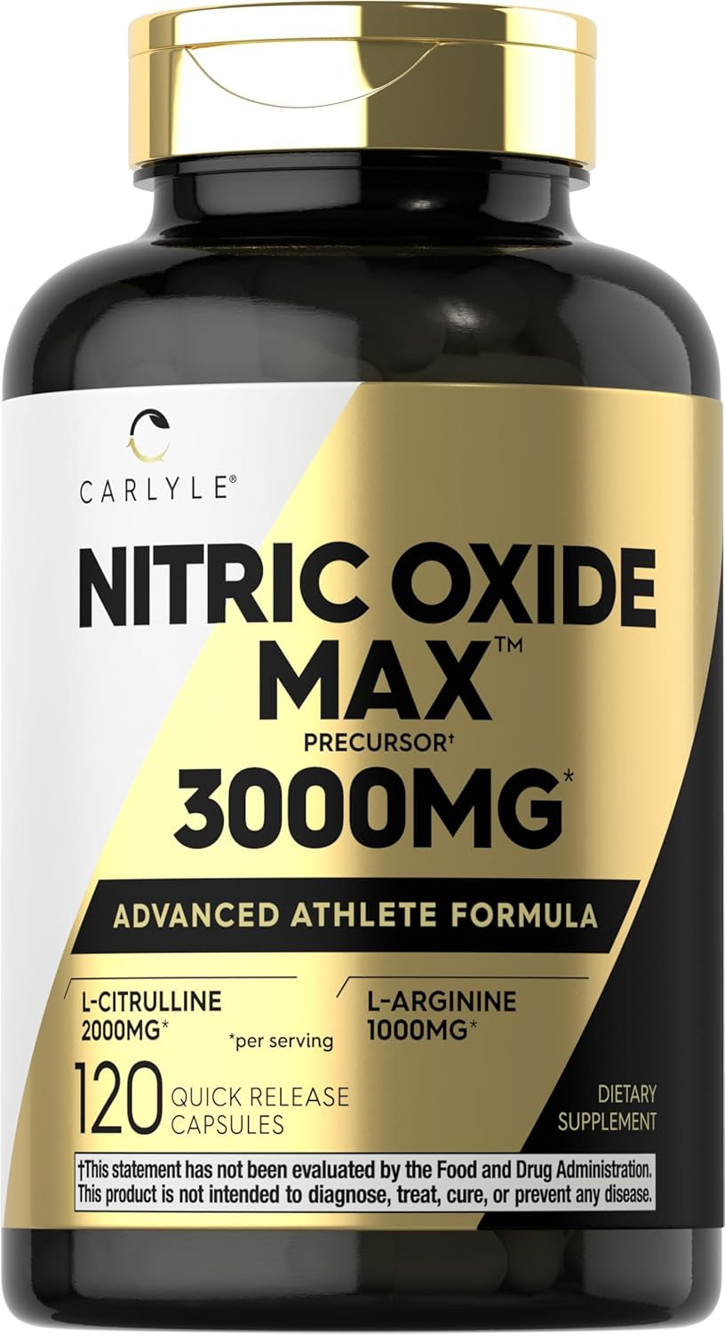 Nitric Oxide Supplement 3000Mg | 120 Capsules | Pre Workout with L-Arginine & L-