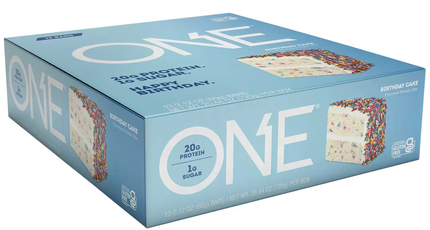 ONE Protein Supplement Bar, Birthday Cake, 20G Protein, 12 Count