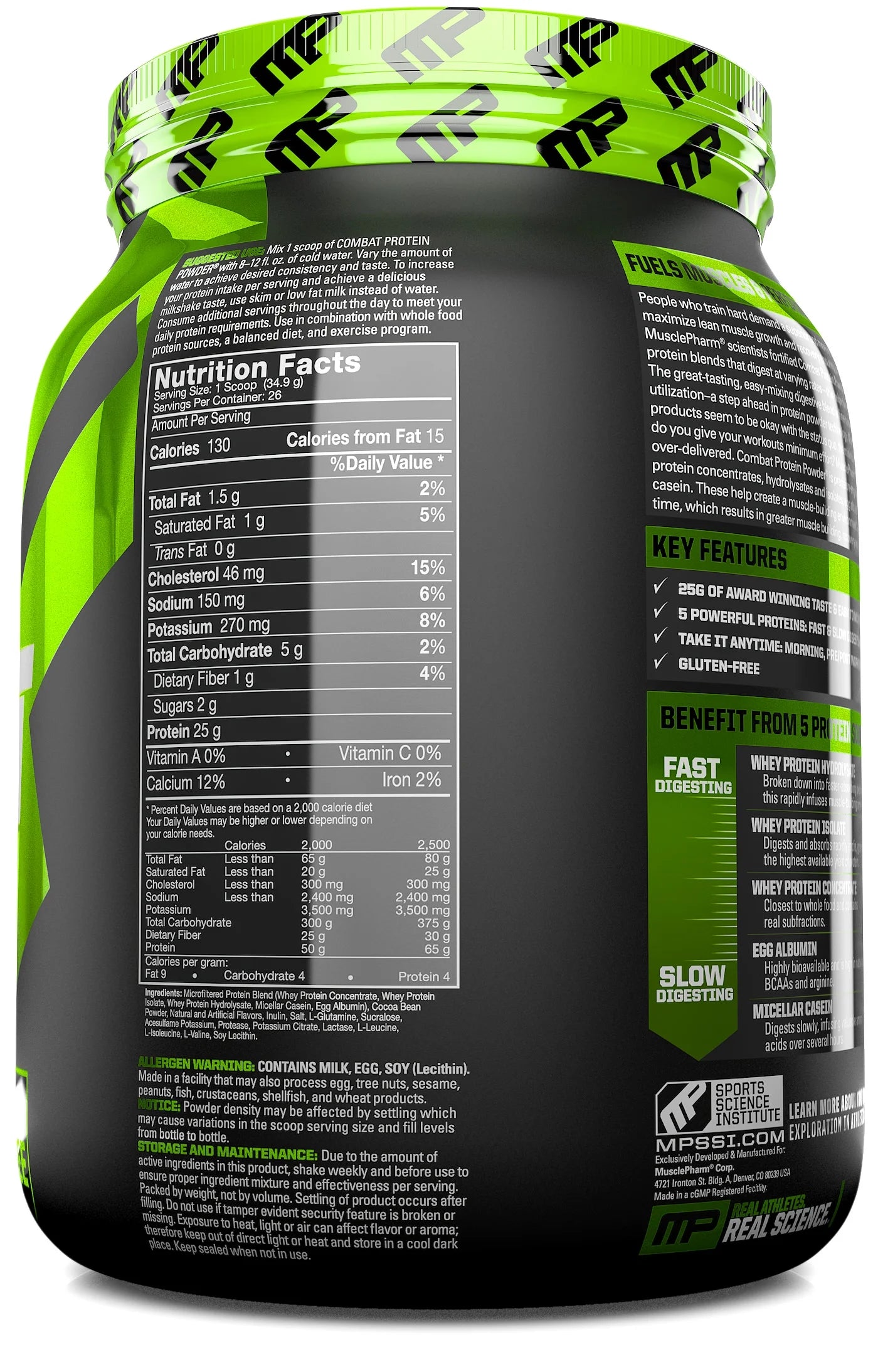 Combat Protein Powder, Chocolate Milk, 25G Protein, 2 Lb