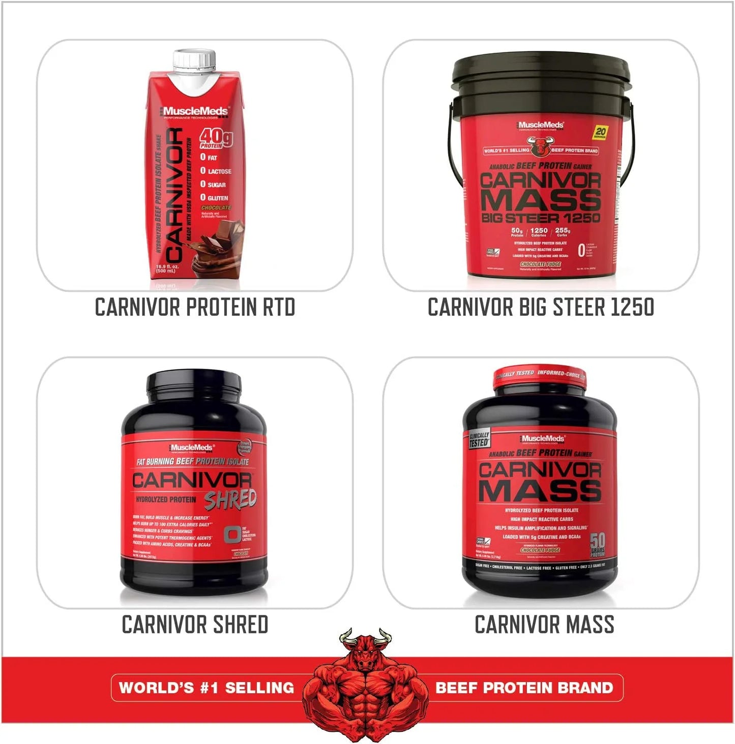 CARNIVOR Beef Protein Isolate, Muscle Building & Recovery, Lactose Free, Sugar Free, Fat Free, Chocolate, 2.25 Lbs, 28 Servings