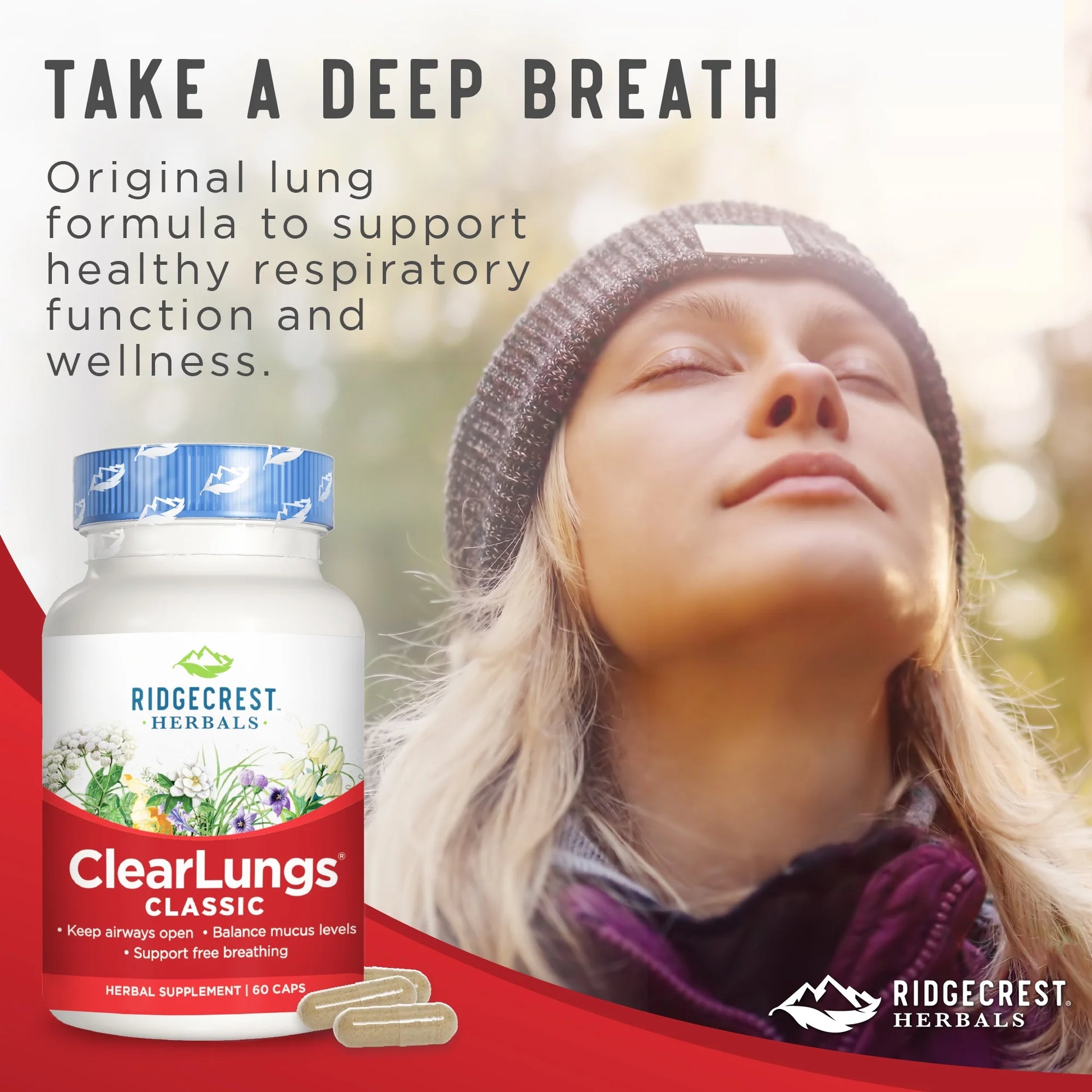 Clearlungs Classic, Natural Lung and Nasal Daily Health Supplement for Bronchial, Respiratory, Immune, Sinus, and Mucus Wellness Support, Herbal Formula (60 Caps, 30 Serv)