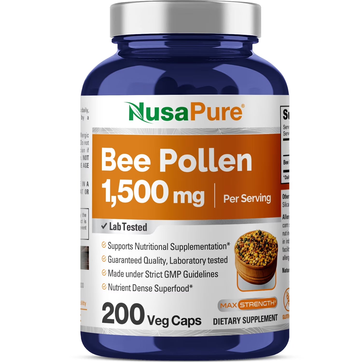 Bee Pollen 1500Mg Elevate Wellness with 200 Veggie Capsule - Unleash Better Health and Vitality, Dietary Supplement for Adult - Made in USA