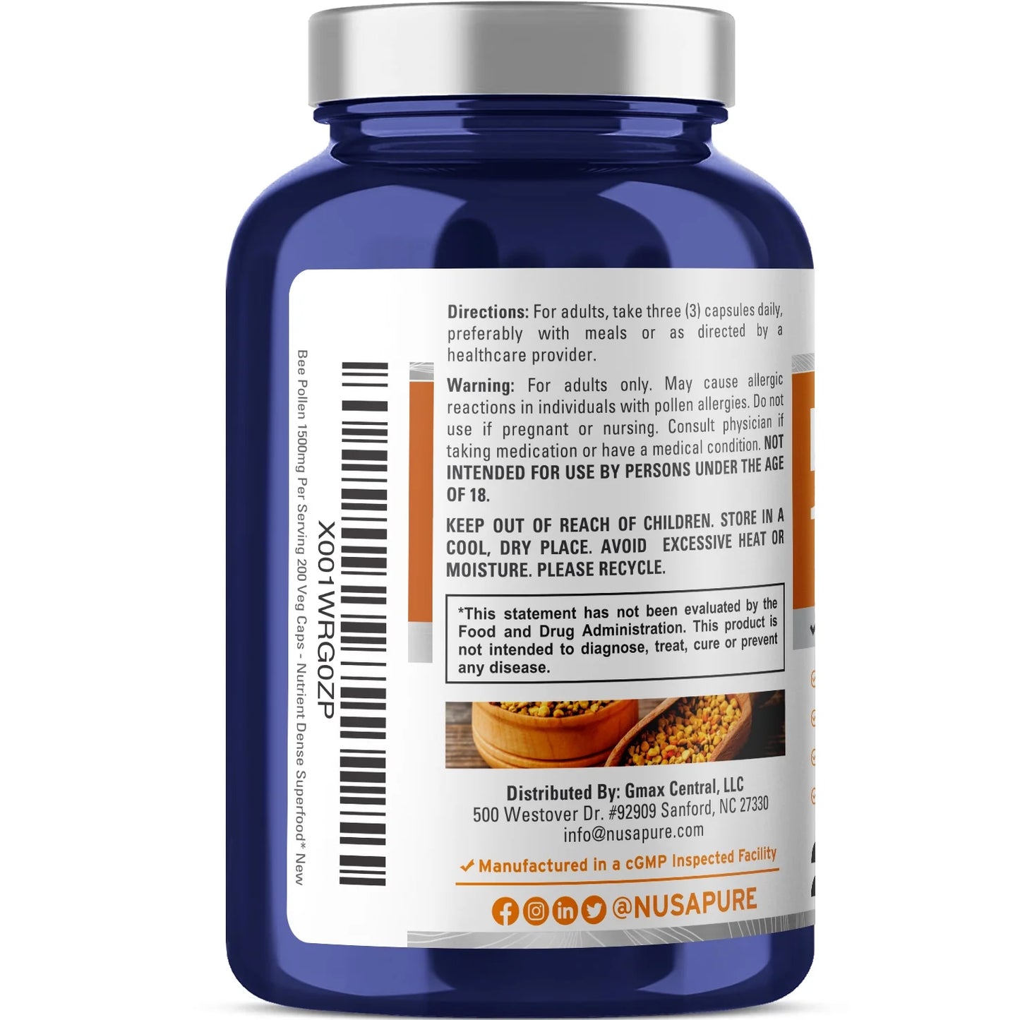 Bee Pollen 1500Mg Elevate Wellness with 200 Veggie Capsule - Unleash Better Health and Vitality, Dietary Supplement for Adult - Made in USA