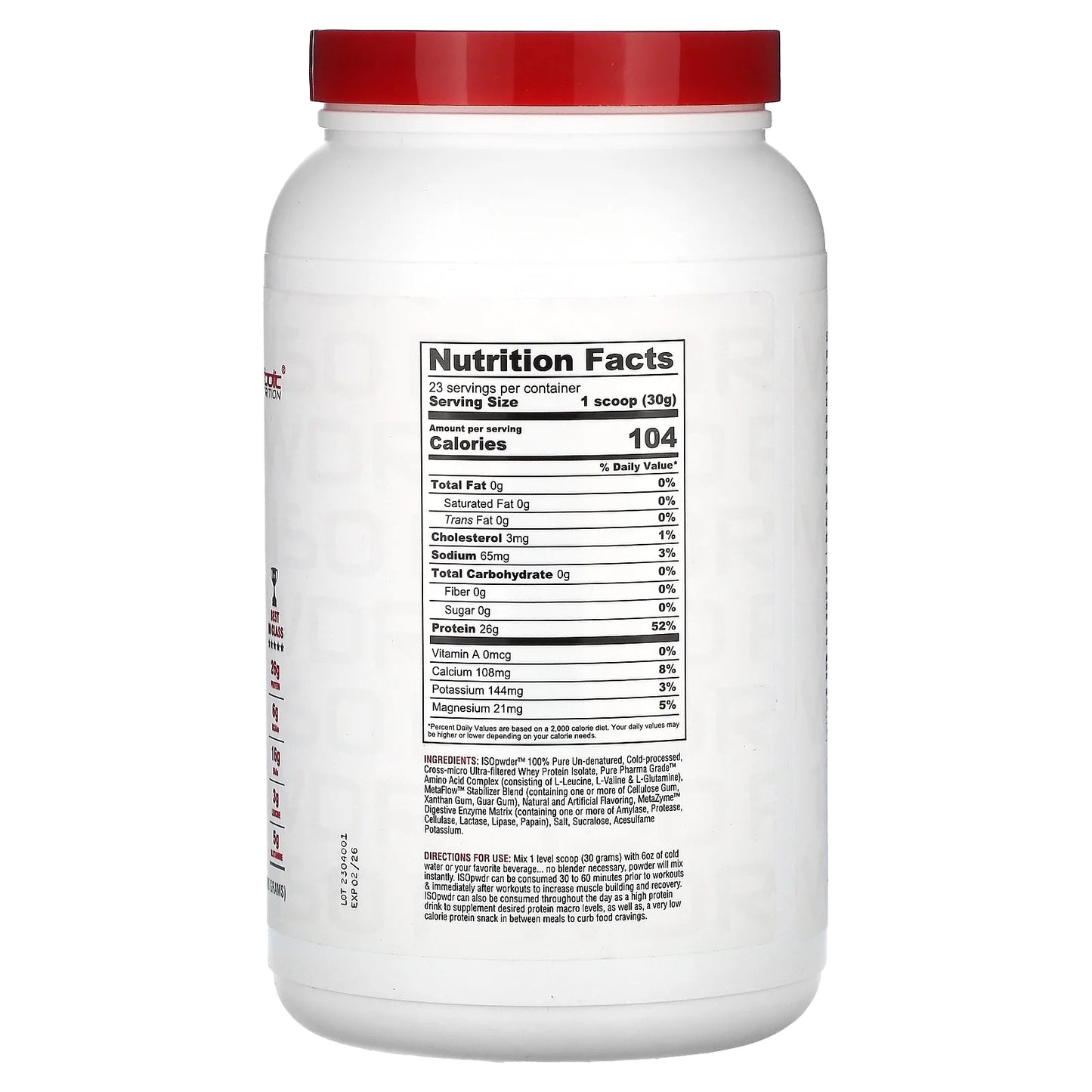 Isopwdr, Whey Protein Isolate, Birthday Cake, 1.52 Lbs (690 G)