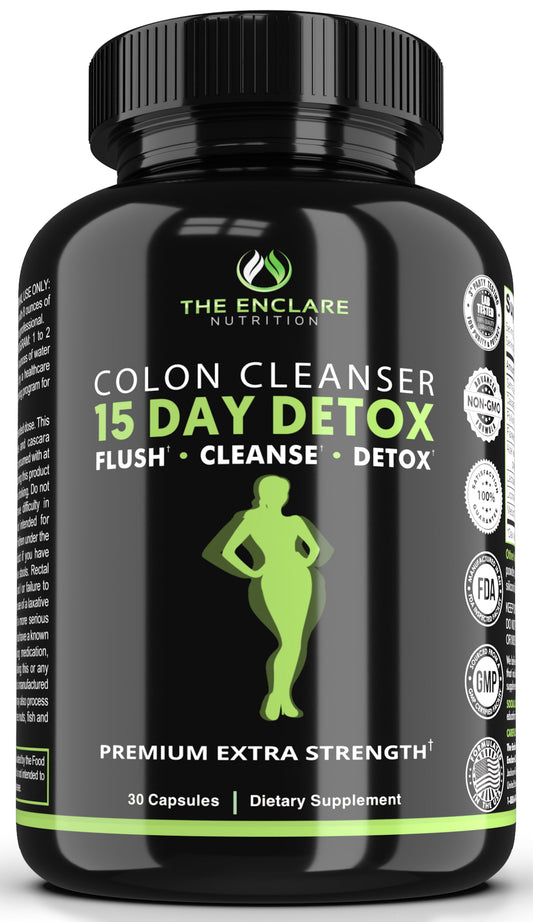 15-Day Colon Cleanse Detox for Weight Loss, Metabolism Booster, 30Ct with Box