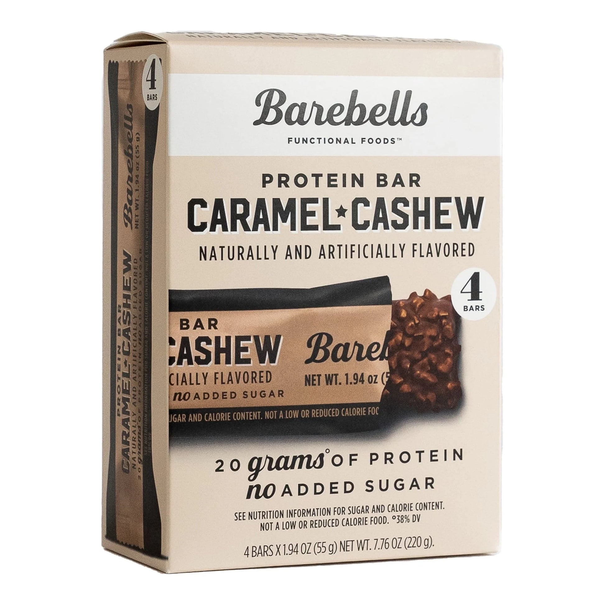 Protein Bars with 20G High Protein, 1.9Oz Bars, Caramel Cashew - 4 Count