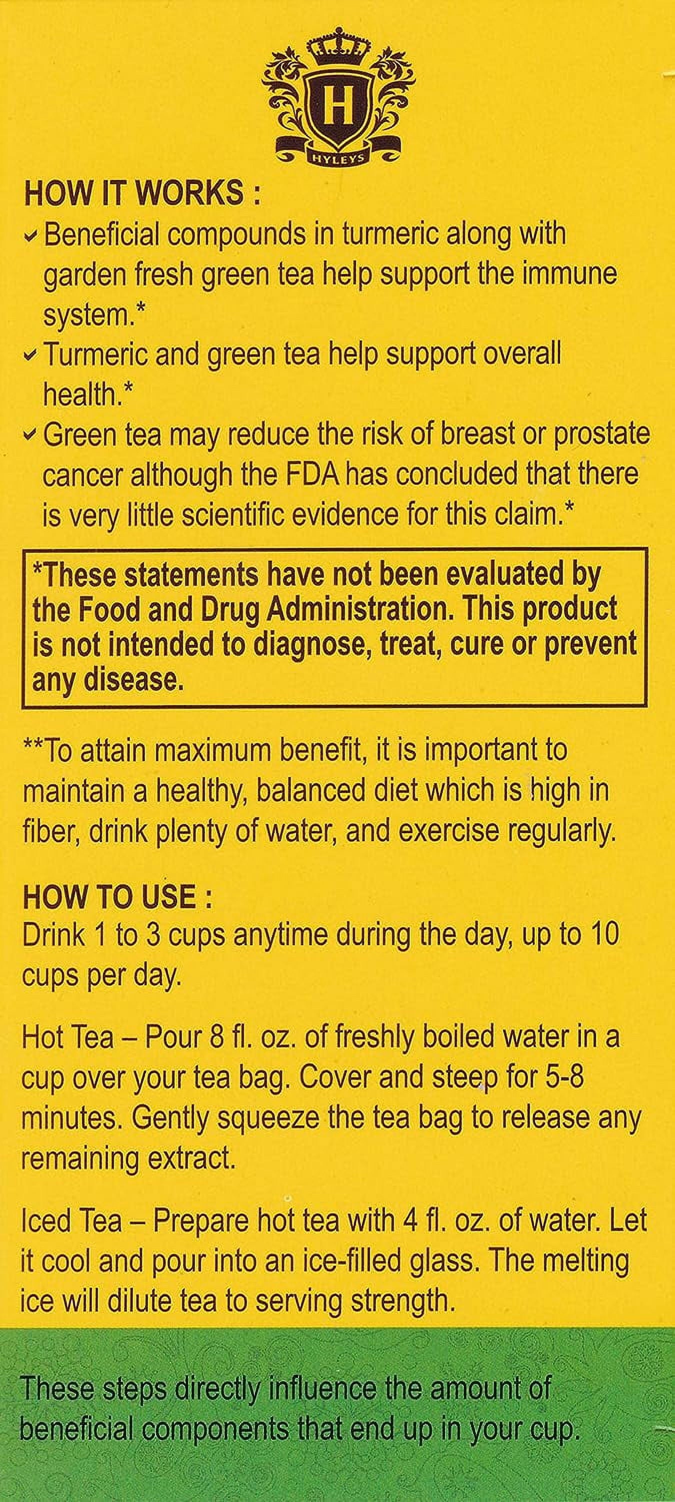 Green Tea with Turmeric - 25 Tea Bags - Wellness Herbal Supplement