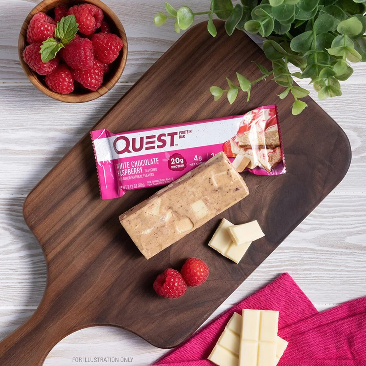 Quest Protein Bar, White Chocolate Raspberry, 20G Protein, 12 Count