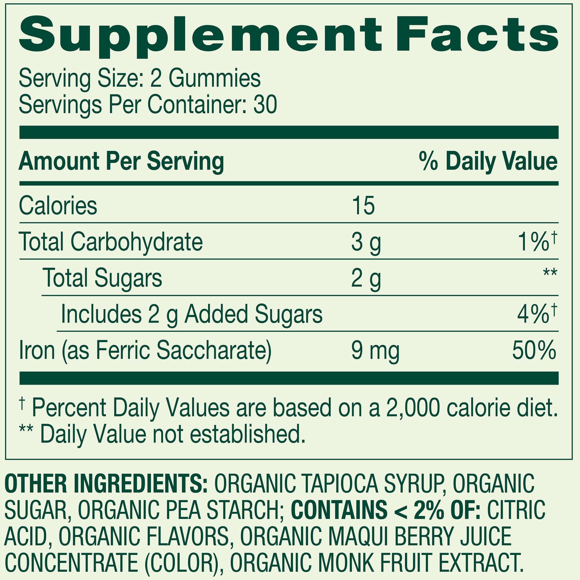 General Wellness/Circulatory Health Iron Supplement Gummies, Mixed Berries, 9 Mg, 60 Count