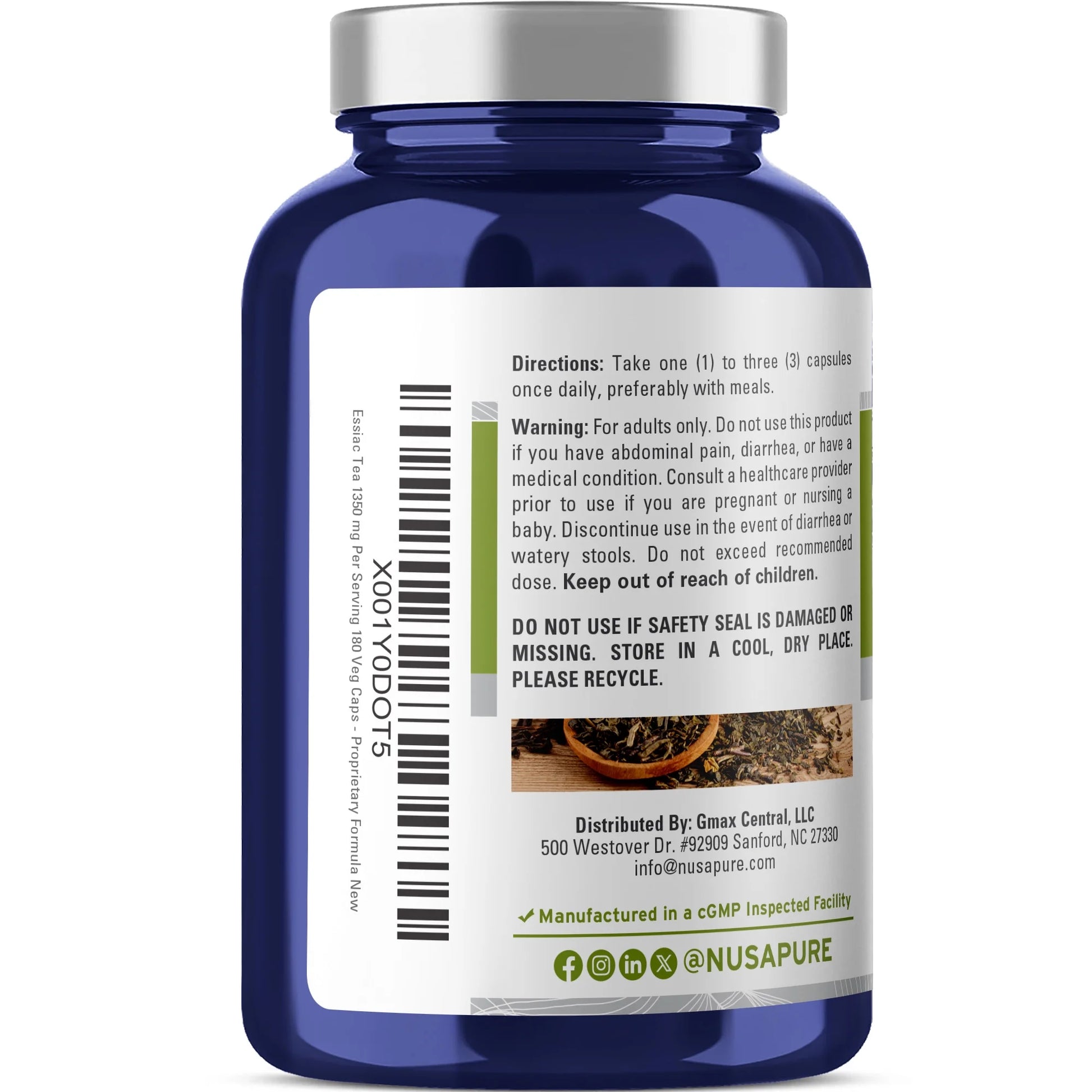 Essiac Tea 1350 Mg 180 Veggie Caps (Vegetarian, Non-Gmo) Dietary Supplement for Unisex Adult Health & Wellness