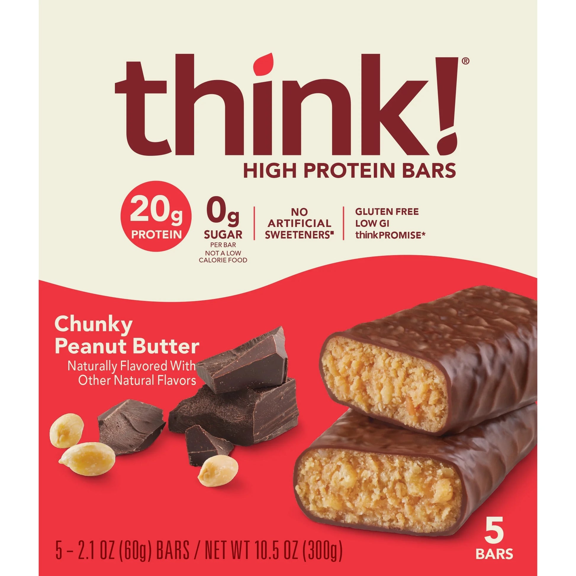 High Protein Bar, Chunky Peanut Butter, 20G Protein, 5 Count