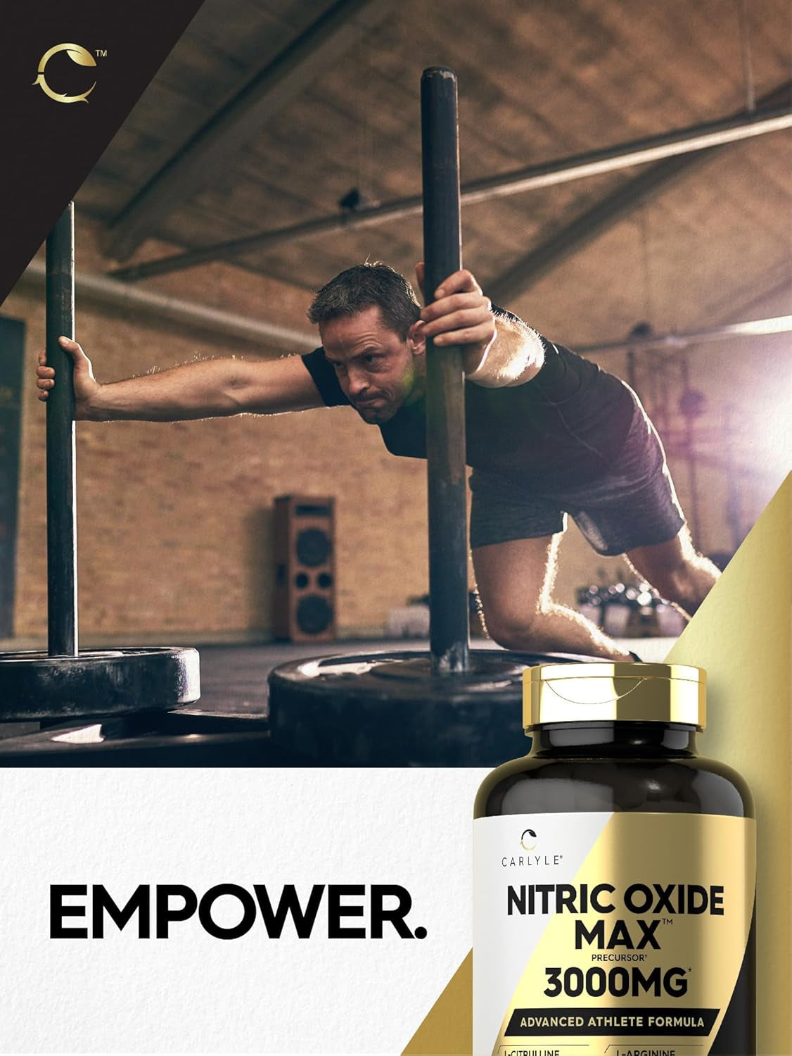 Nitric Oxide Supplement 3000Mg | 120 Capsules | Pre Workout with L-Arginine & L-