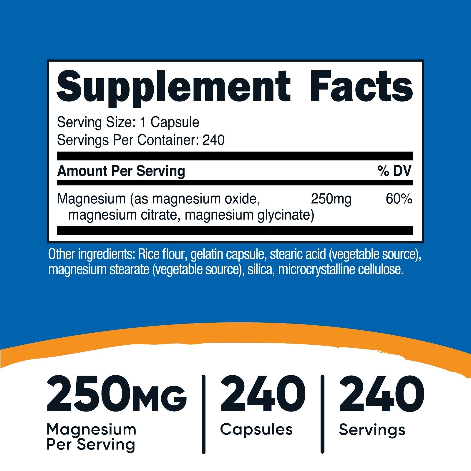 Nutricost Magnesium Complex 250Mg, 240 Capsules - Gluten Free and Non-Gmo
