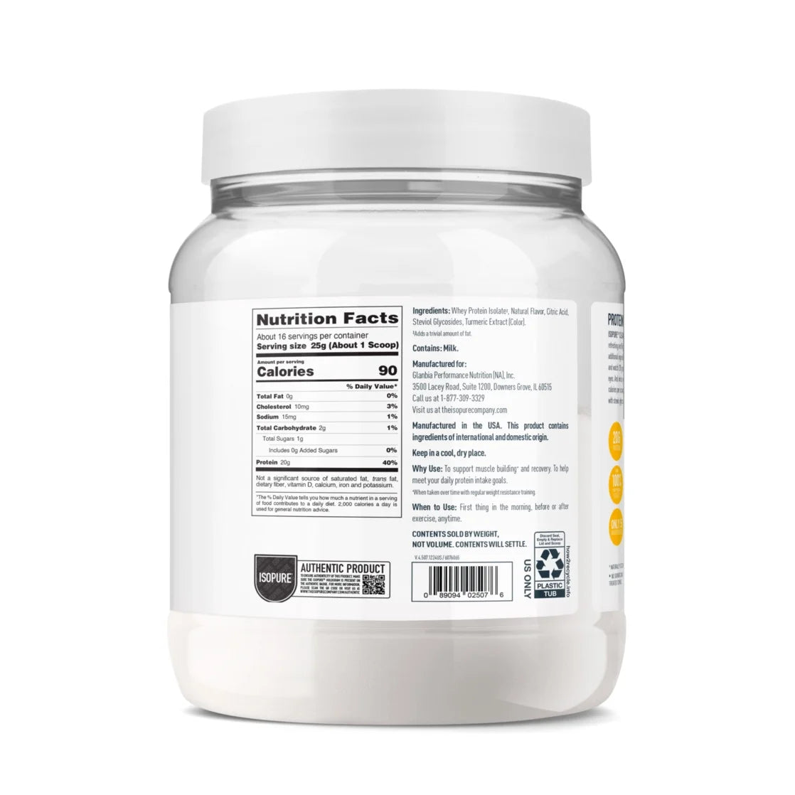 Clear Low Carb 100% Whey Protein Isolate Powder, Citrus Lemonade, 20G Protein, about 16 Servings