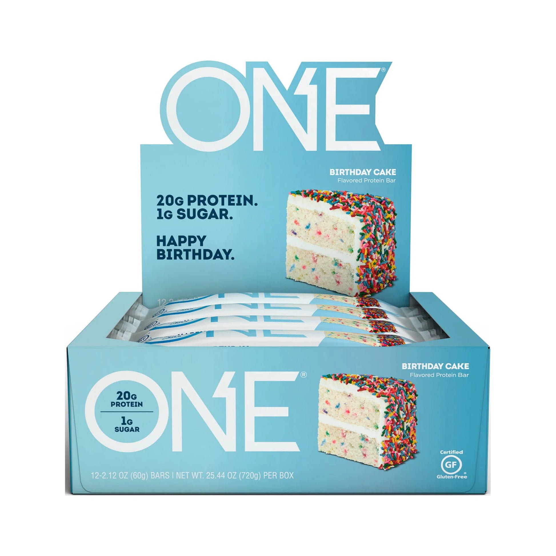 ONE Protein Supplement Bar, Birthday Cake, 20G Protein, 12 Count
