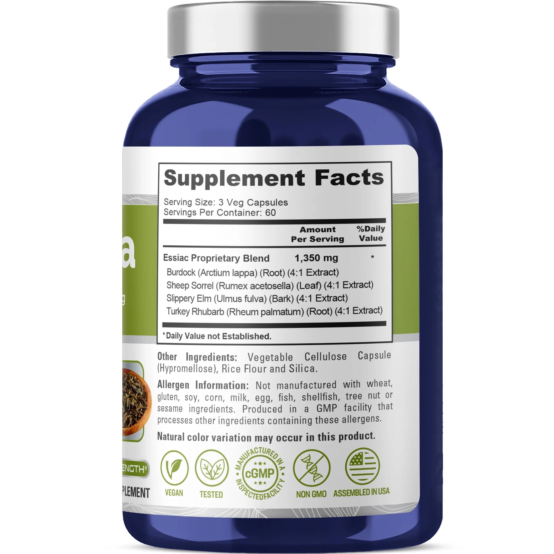 Essiac Tea 1350 Mg 180 Veggie Caps (Vegetarian, Non-Gmo) Dietary Supplement for Unisex Adult Health & Wellness