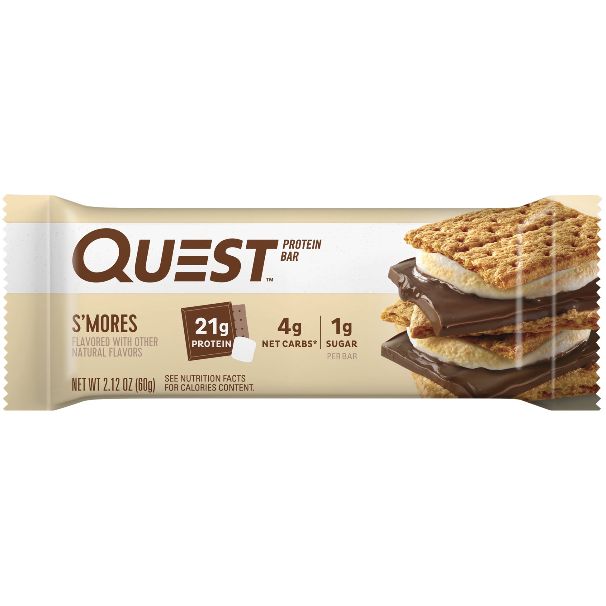 Quest Protein Bar, Smores, 20G Protein, Gluten Free, 4 Count