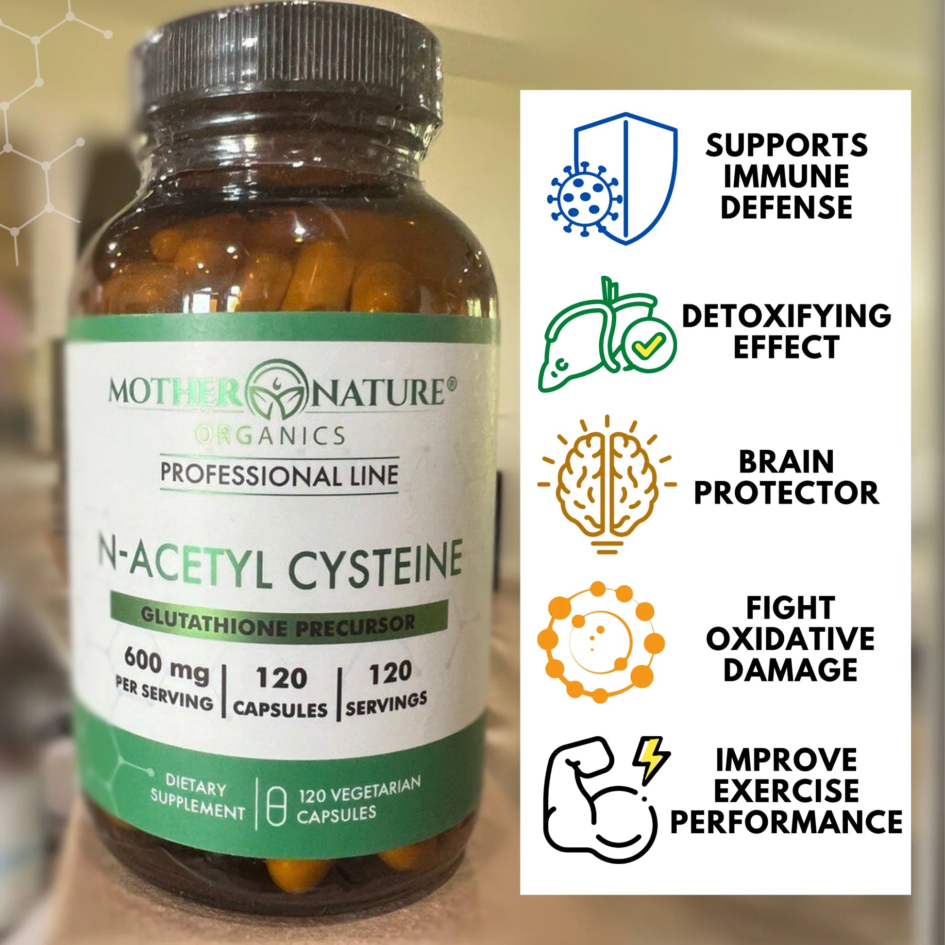 Essential High-Potency Vegan N-Acetyl-L-Cysteine (NAC) Supplement, 600Mg, 120 Count
