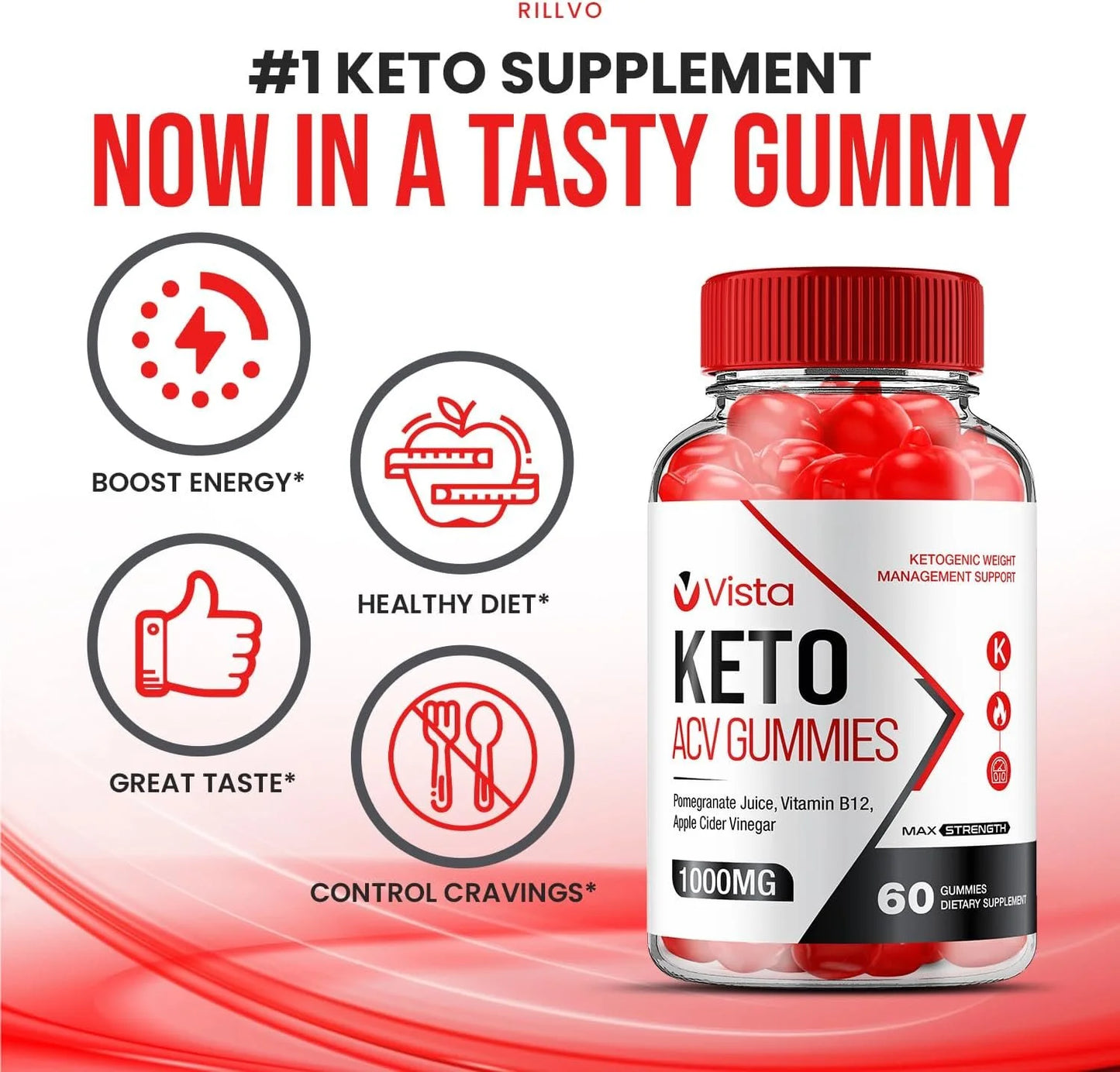 2 Pack ACV Gummies - Official - Keto Vista ACV Advanced Formula plus Apple Cider Vinegar Dietary Supplement B12 Beet Root Juice Men Women 120 Gummies