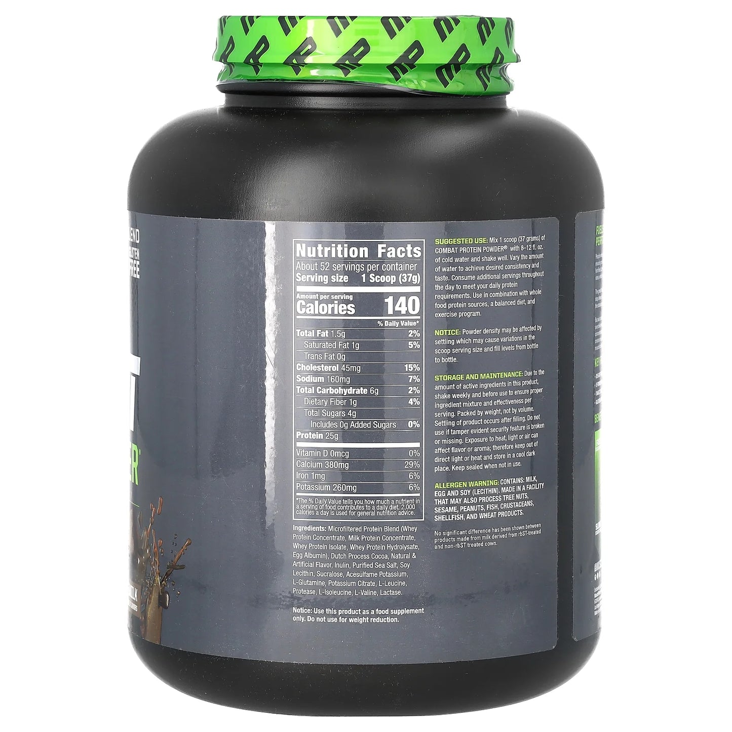 Combat Protein Powder, Chocolate Milk, 25G Protein, 4Lb, 64Oz
