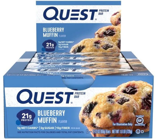 Protein Bar, 20G Protein, Blueberry Muffin, Gluten Free, 12 Count