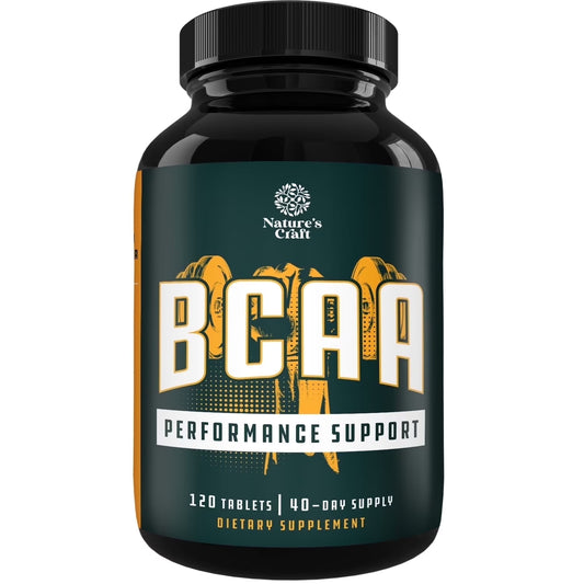 Branch Chain Amino Acids Supplement for Men and Women - Vegan BCAA Tablets Post Workout Muscle Recovery and Muscle Growth Support 120Ct