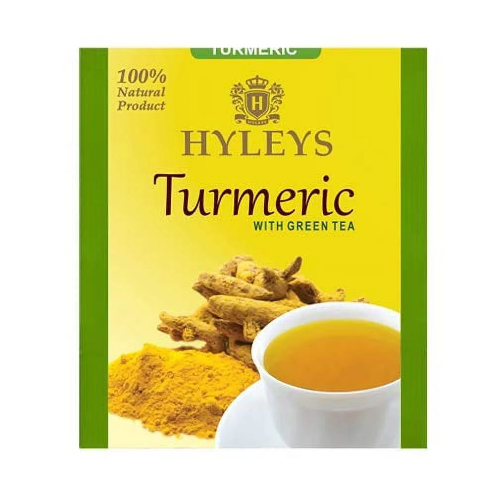 Green Tea with Turmeric - 25 Tea Bags - Wellness Herbal Supplement