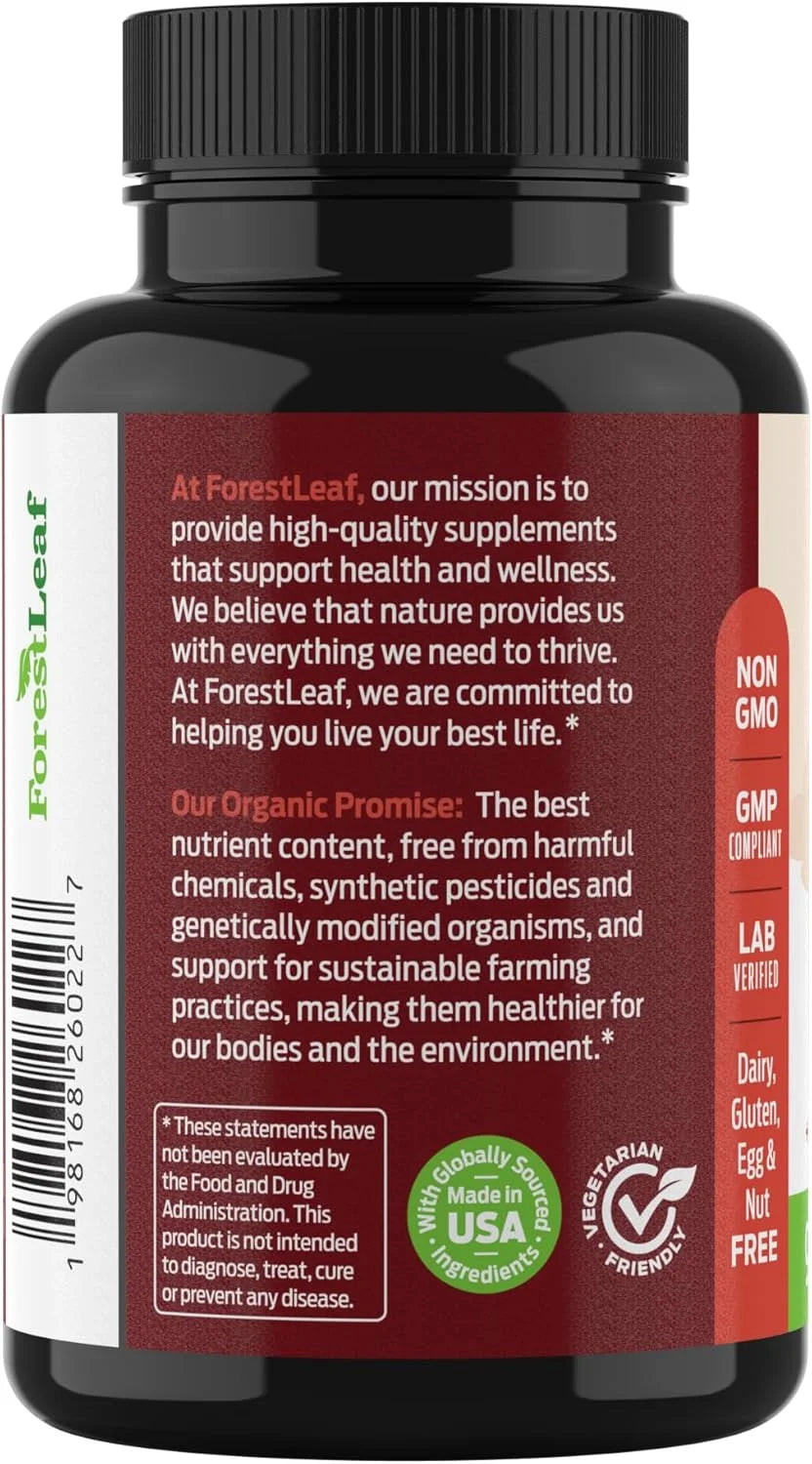 Organic Irish Sea Moss Supplement with Bladderwrack and Burdock Root for Digestive Health, 90 Vegetable Capsules