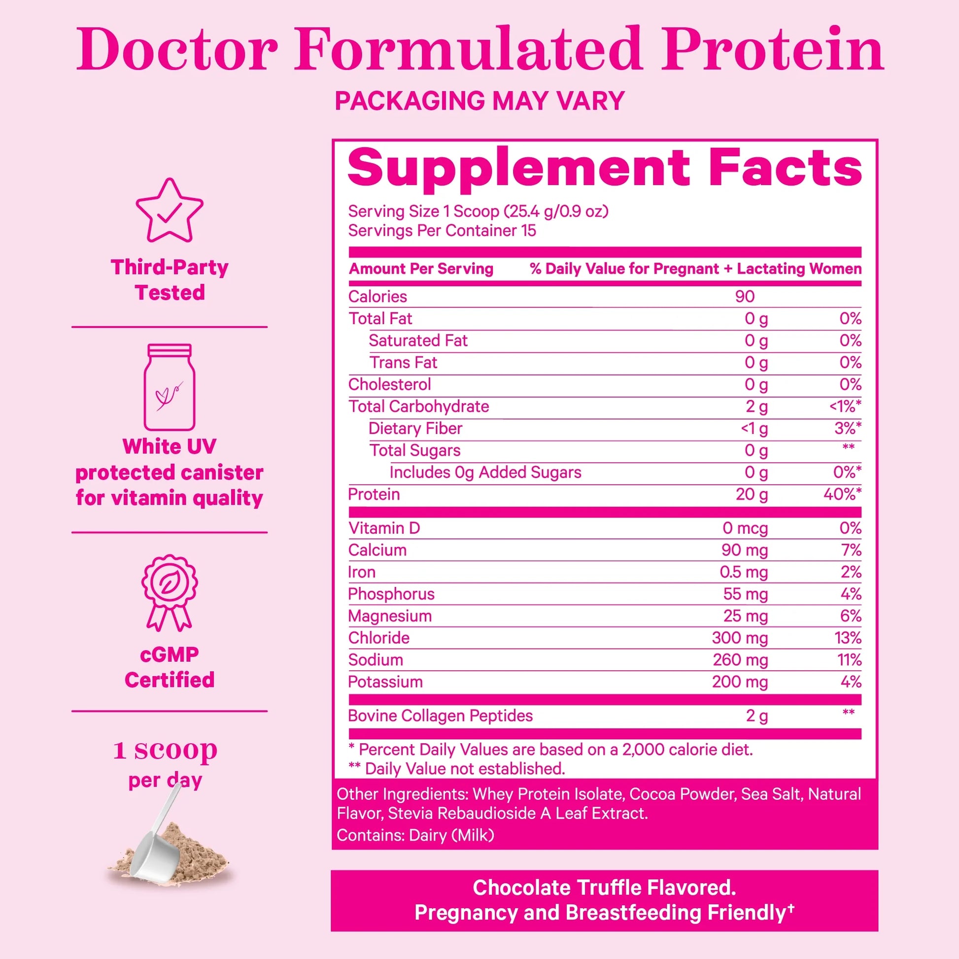 Pregnancy + Nursing Protein Chocolate Protein Powder, 21 Servings
