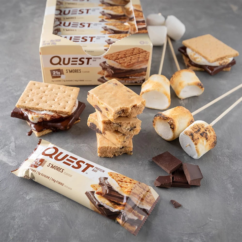 Quest Protein Bar, Smores, 20G Protein, Gluten Free, 4 Count