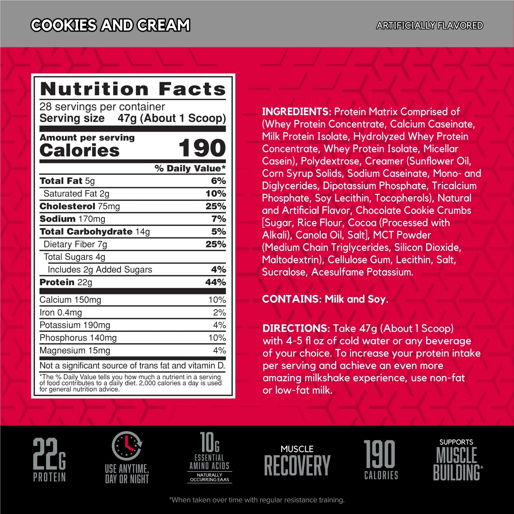 Syntha 6 Whey Protein Powder, Cookies & Cream, 2.91Lb