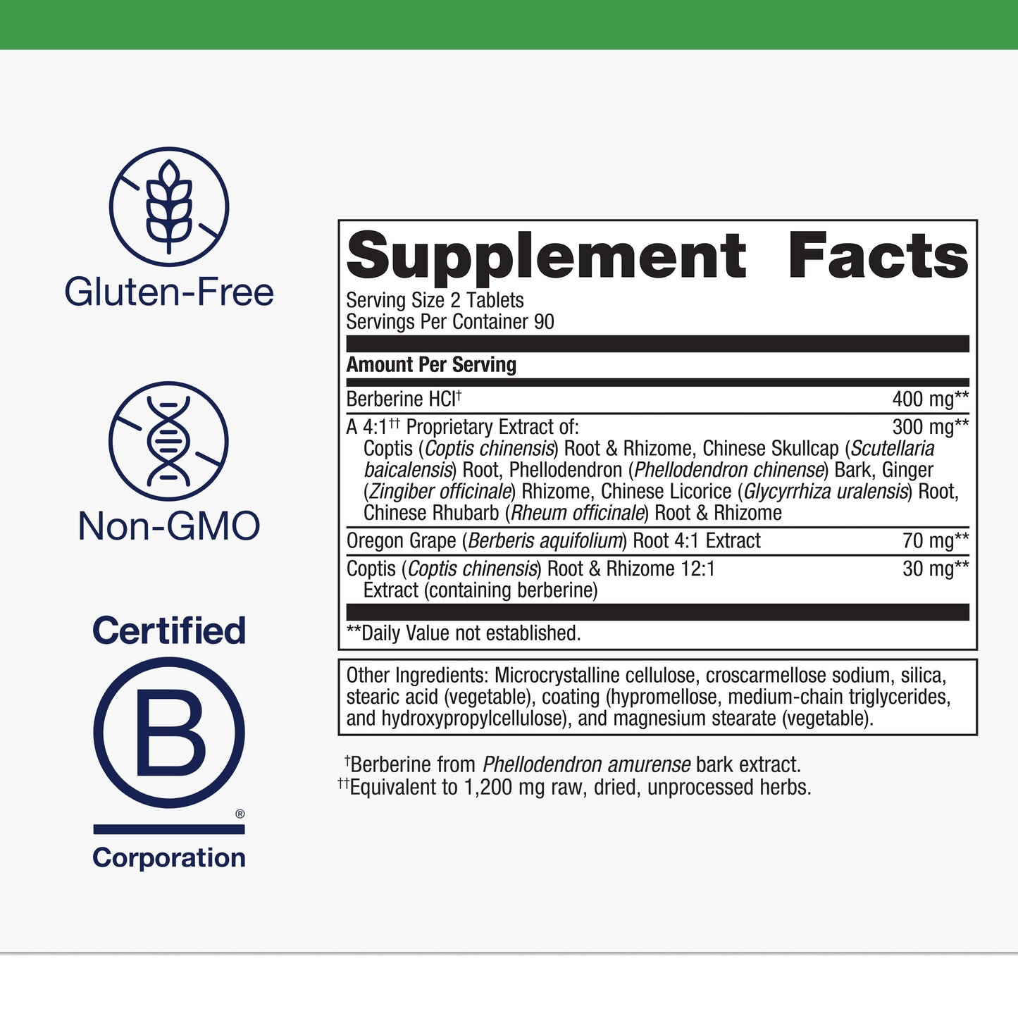 Candibactin-Br - Concentrated Berberine for Intestinal Support* - with Berberine, Oregon Grape & Coptis Root Extract - Gut Health Supplements* - Gluten-Free - Vegetarian - 180 Tablets