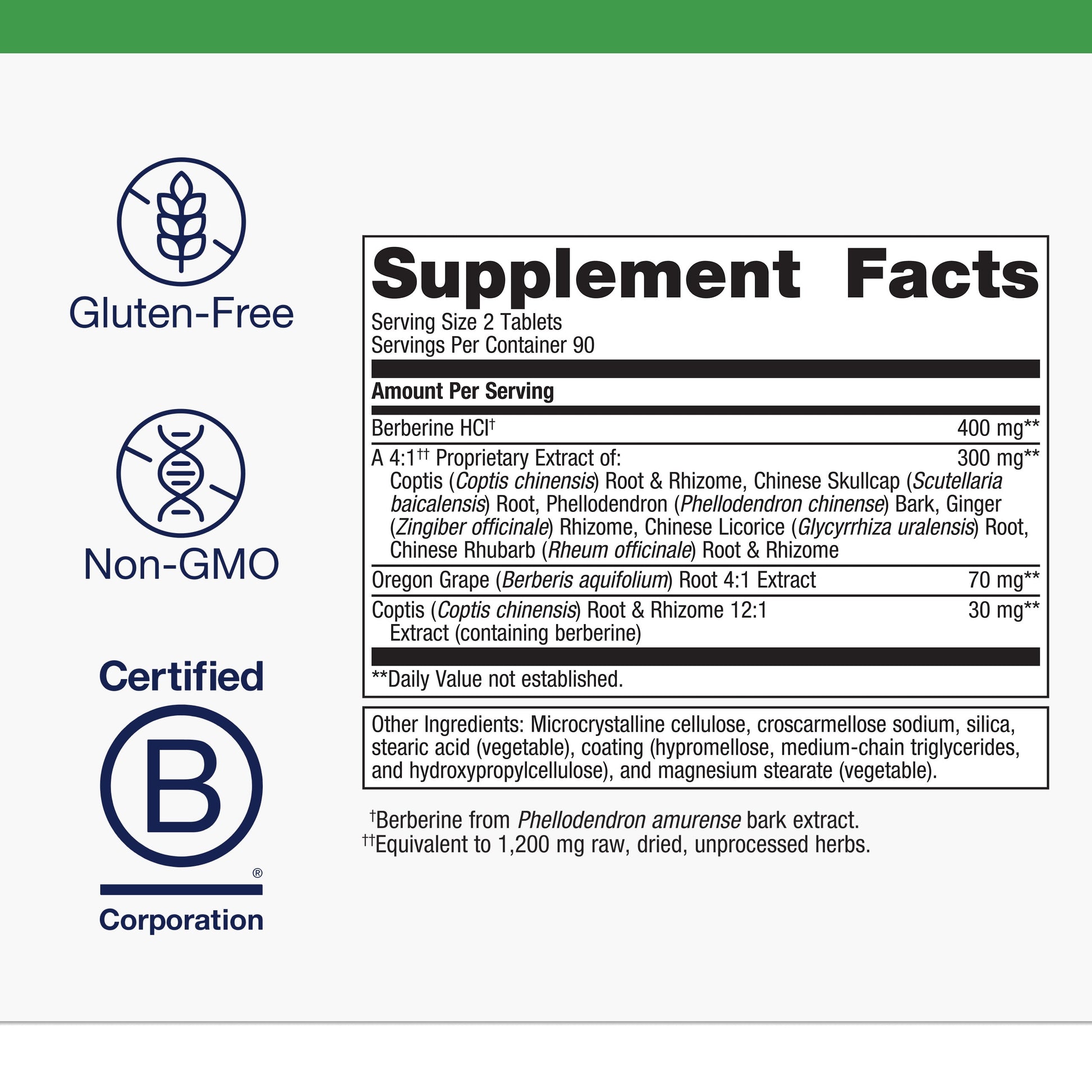Candibactin-Br - Concentrated Berberine for Intestinal Support* - with Berberine, Oregon Grape & Coptis Root Extract - Gut Health Supplements* - Gluten-Free - Vegetarian - 180 Tablets